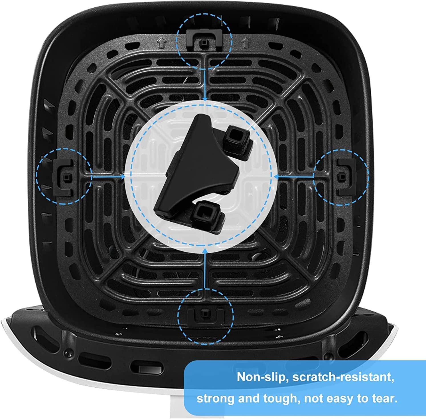 **COSORI 5QT Air Fryer Rubber Feet - Non-Slip Bumpers, Tabs & Covers for 5 Quart Air Fryer Tray - Durable & Heat-Resistant for Safe Kitchen Use**    *(Perfect for Preventing Scratches, Noise & Sliding on Countertops - Ideal for COSORI 5QT Air Fryer Models)*