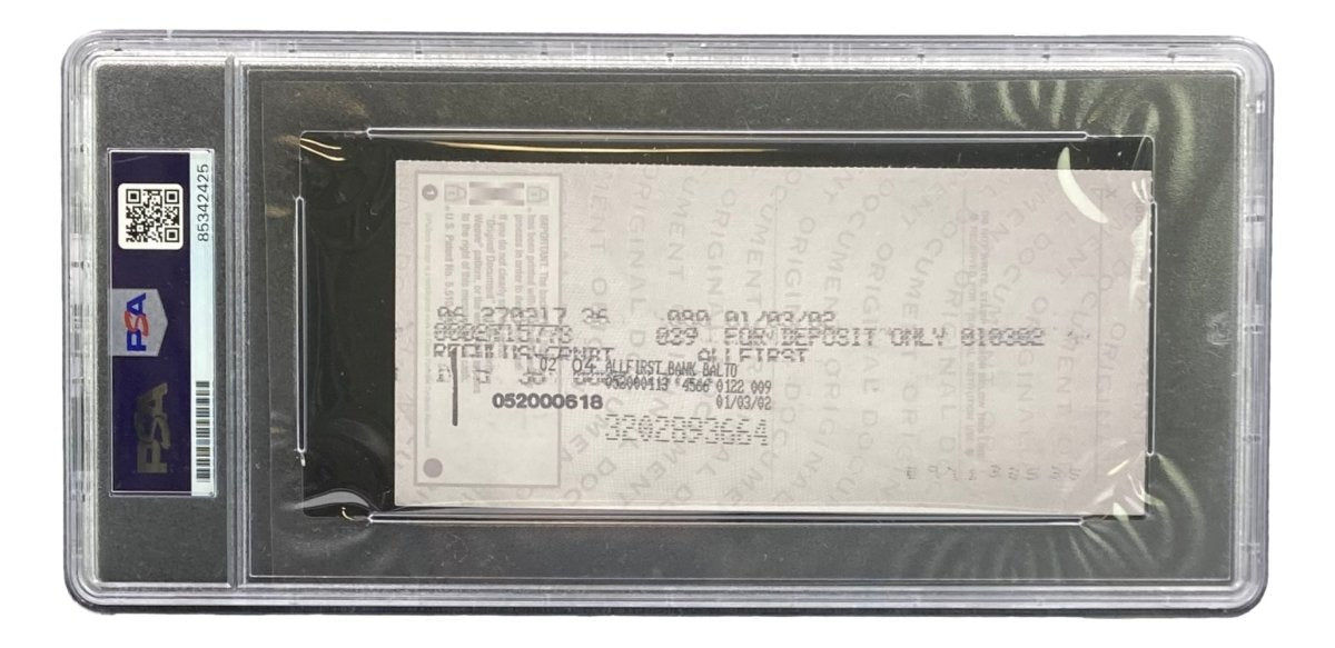 Johnny Unitas Baltimore Colts Autographed Signed Bank Check #7528 PSA Certified - Rare Football Memorabilia for Collectors & Sports Fans Display