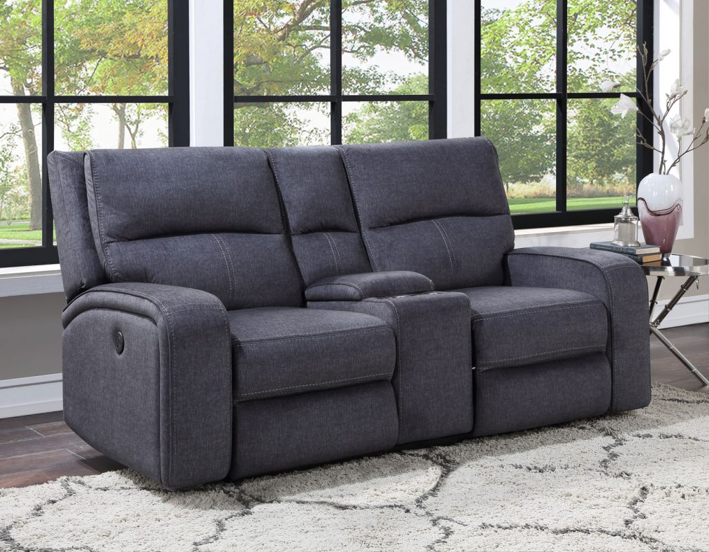 Landon Power Console Loveseat - Reclining Sofa with USB Charging & Cup Holders - Perfect for Living Room, Home Theater & Small Spaces