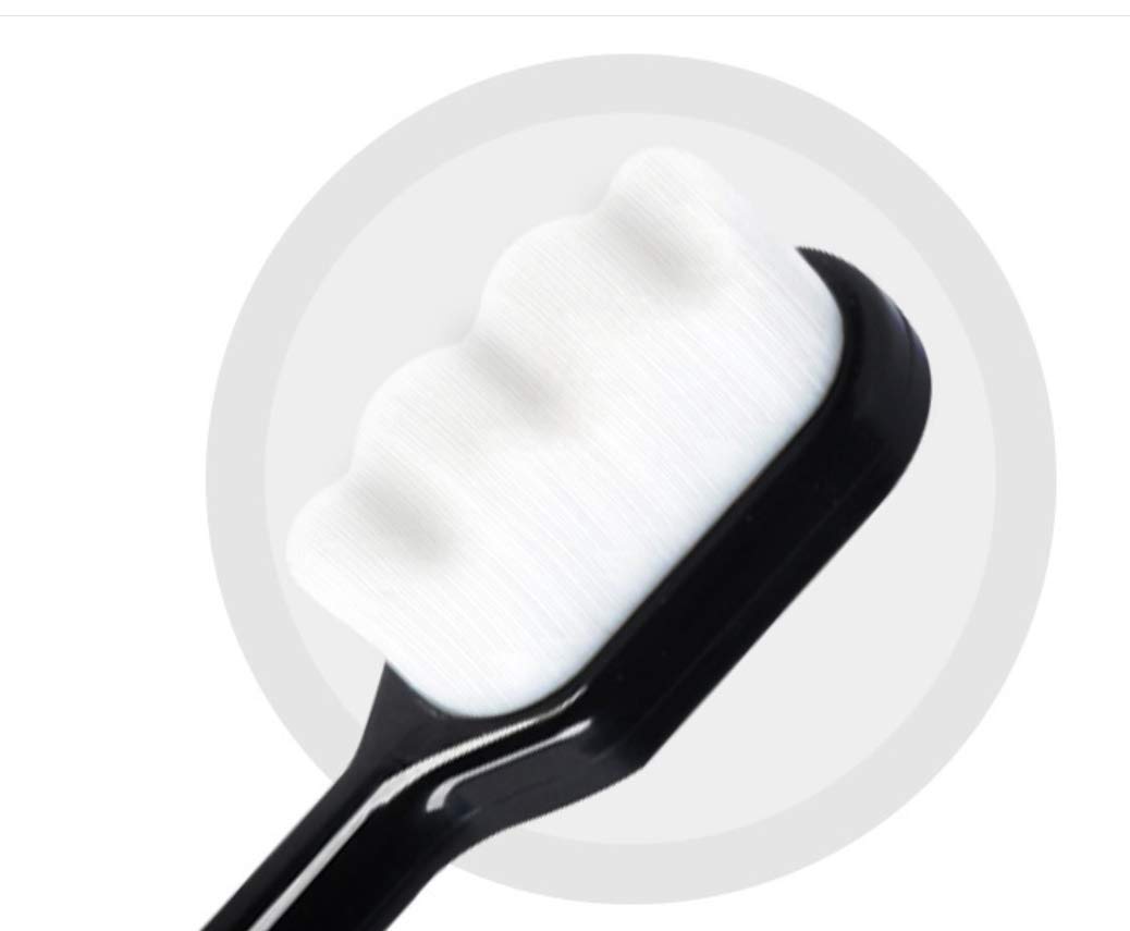 Ultra Soft Manual Toothbrush with 20000 Soft Bristles for Sensitive Gums & Teeth - Gentle Dental Care for Adults, Elderly & Expectant Moms (Black) | Perfect for Travel, Home & Office Use