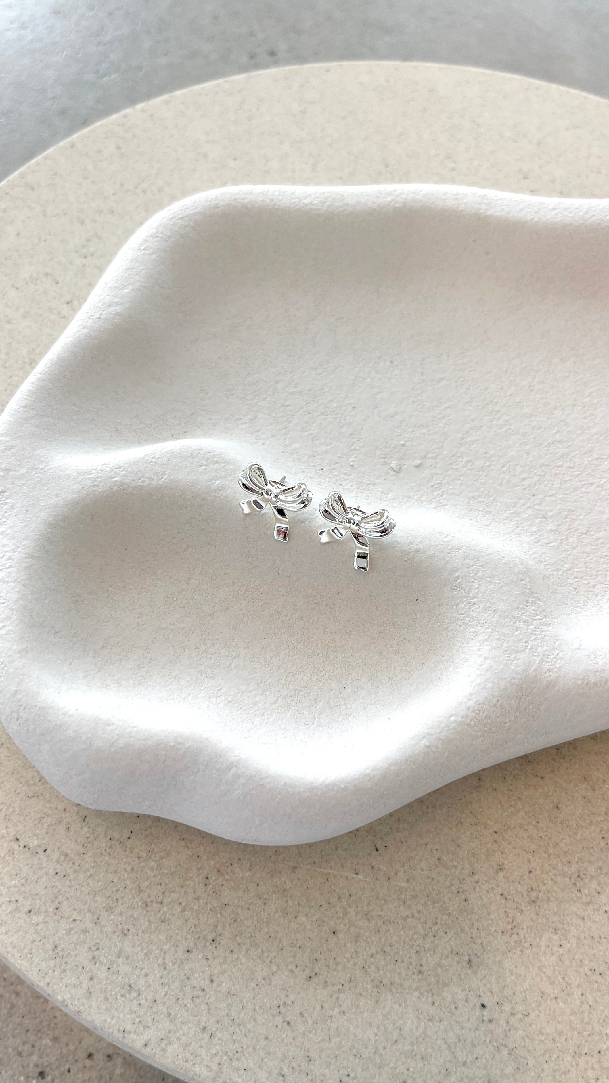 Sterling Silver Plated Bow Stud Earrings for Women - Elegant & Hypoallergenic Jewelry for Everyday Wear & Special Occasions