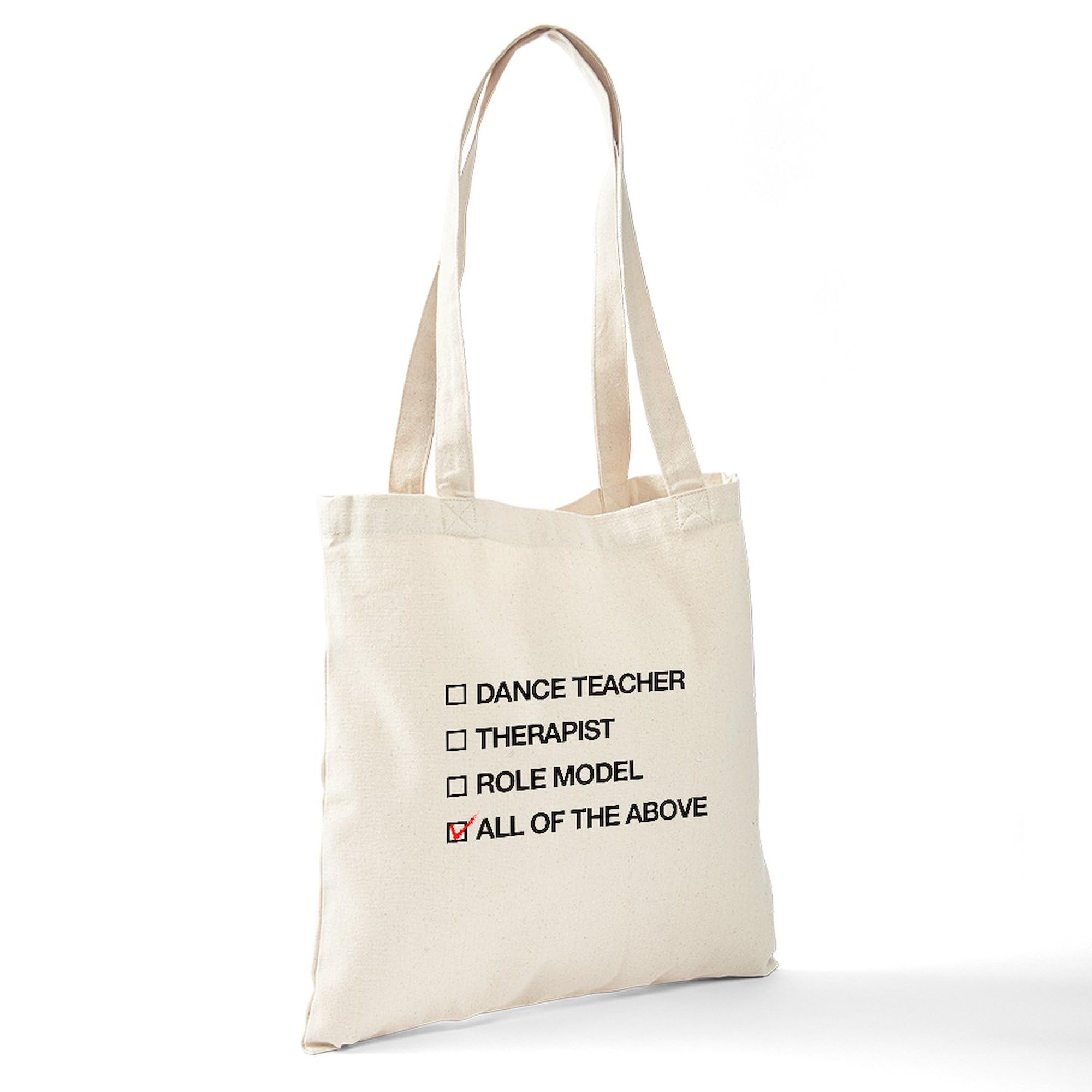Dance Teacher Multiple Choice Tote Bag - Natural Canvas Reusable Shopping Bag for Dance Instructors, Students & Dance Studio Gifts | Eco-Friendly Grocery & Work Tote