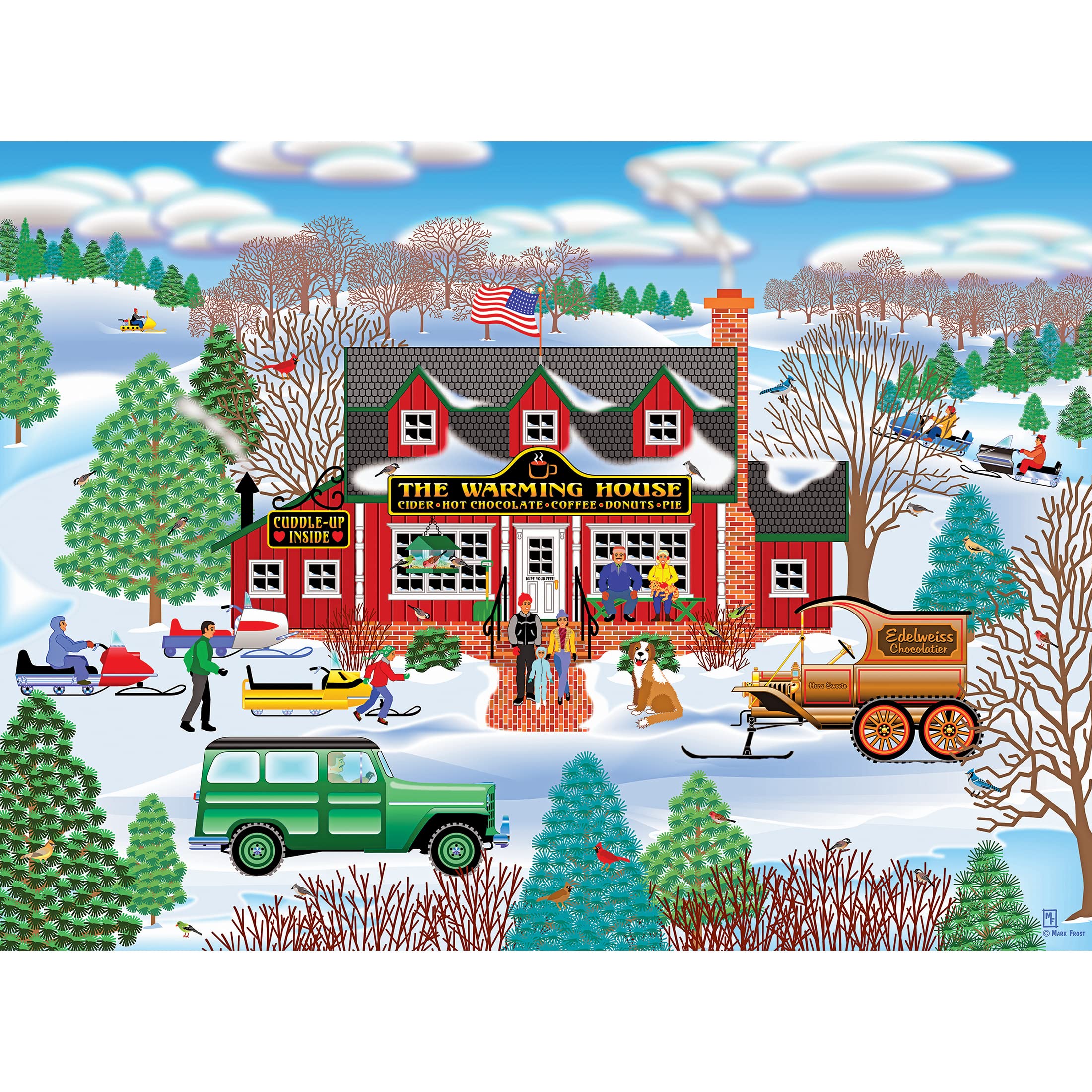 RoseArt 1000 Piece Jigsaw Puzzle for Adults - Warming House Home Country Scene - Challenging Puzzle for Family Game Night & Relaxation