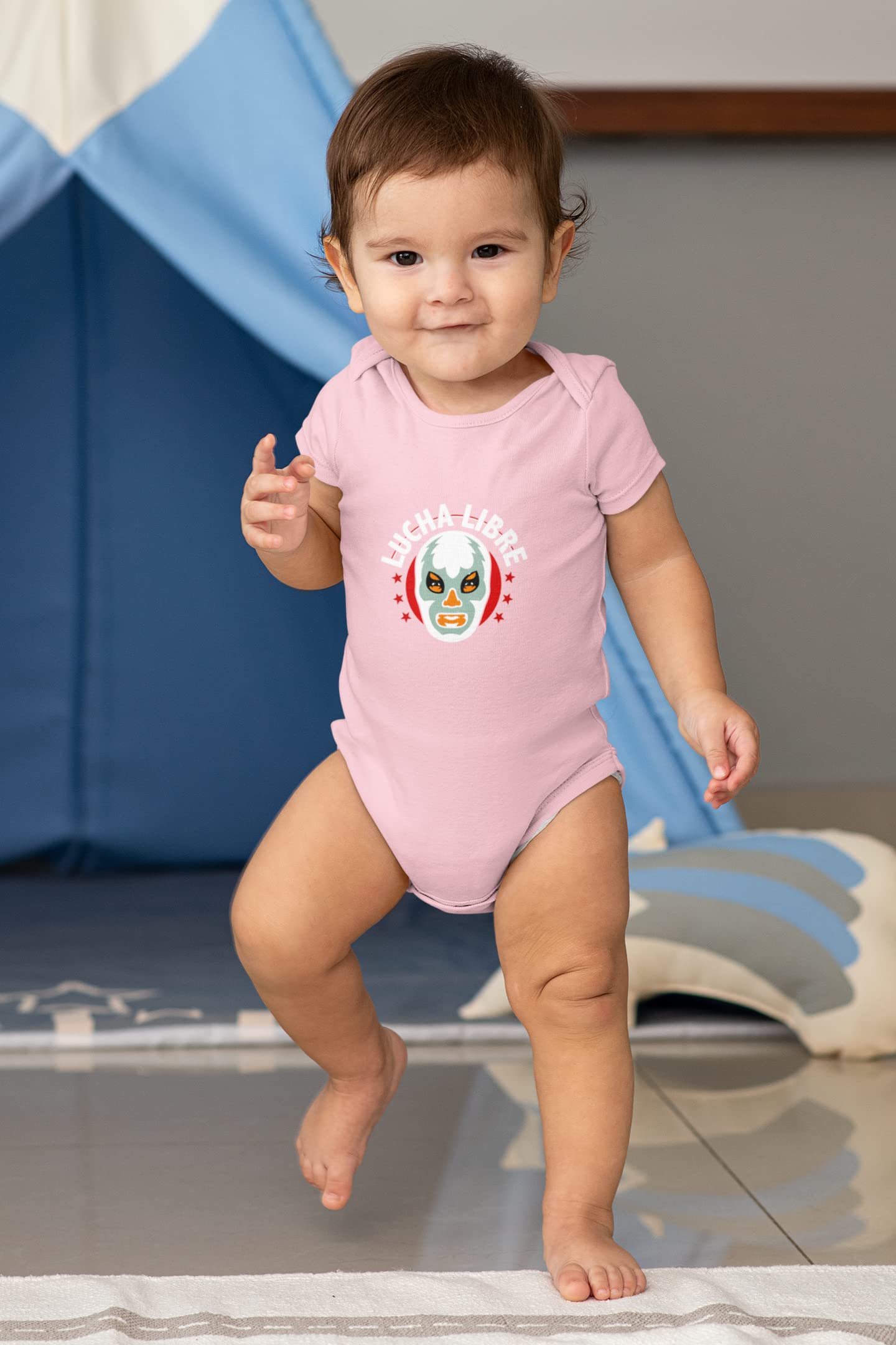 Pop Threads Lucha Libre Retro Mexican Wrestler Wrestling Bodysuit for Baby Boys & Girls - Perfect for Wrestling-Themed Parties, Halloween Costumes & Fun Photo Shoots
