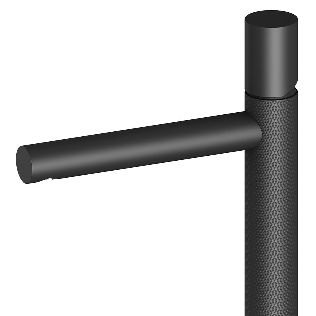 DAX Capri Single Handle Vessel Bathroom Faucet - Modern Matte Black Finish (DAX 4323B BL) | Perfect for Vanity Sinks, Powder Rooms & Contemporary Bathroom Decor