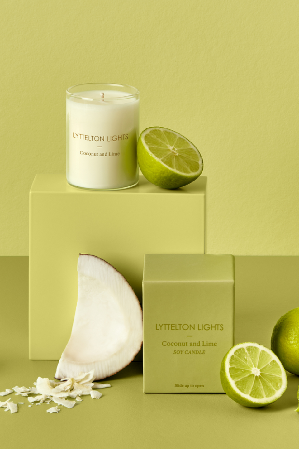 Premium Coconut & Lime Scented Candle - 65 Hour Burn Time, Medium Size - Perfect for Home, Office, Spa & Relaxation