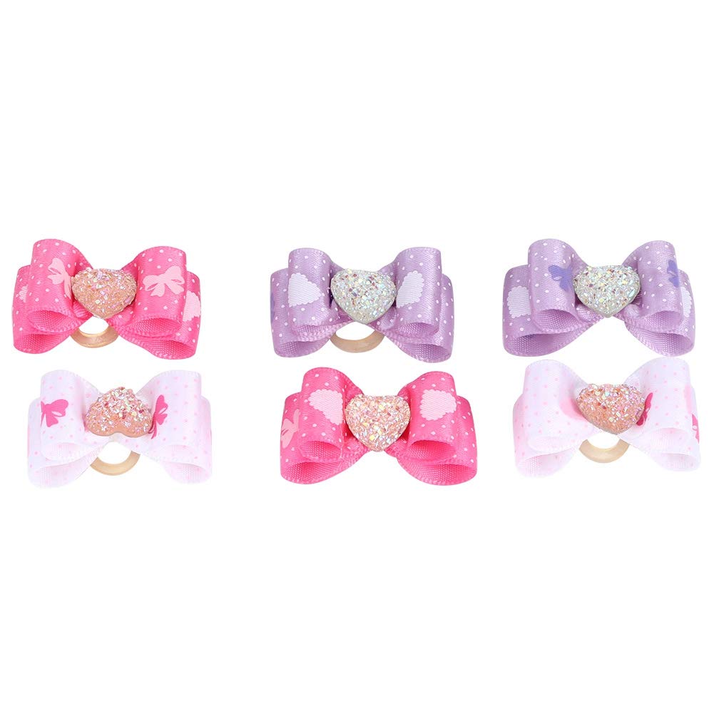 Zerodis Pet Hair Bows - Polyester Dog & Cat Hair Clips for Small Pets - Perfect for Grooming & Parties