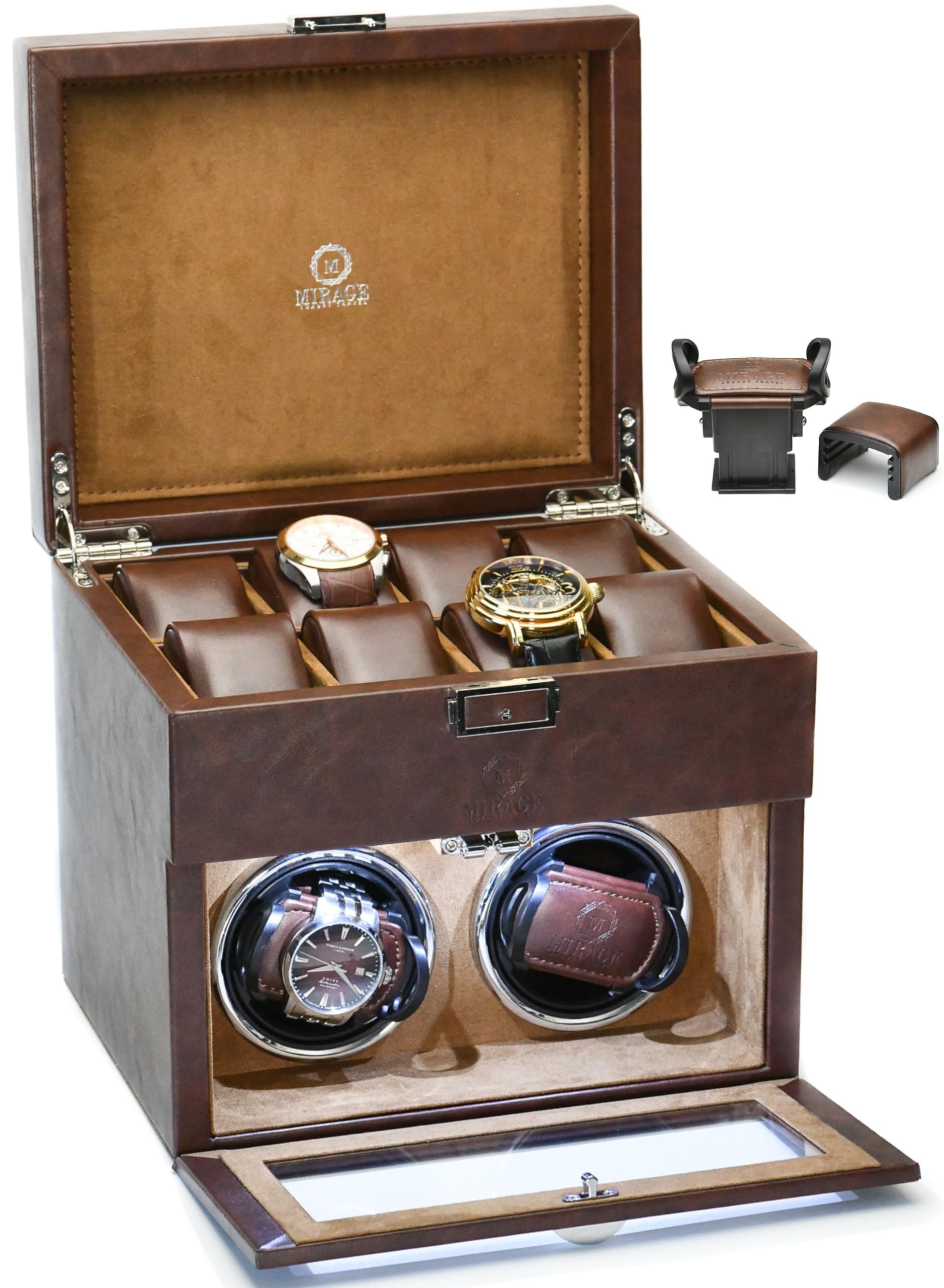 Premium 8-Slot Automatic Watch Winder Box - Luxury Travel Case for Rolex, Omega & Mechanical Watches | Perfect for Watch Collectors, Business Travel & Home Display