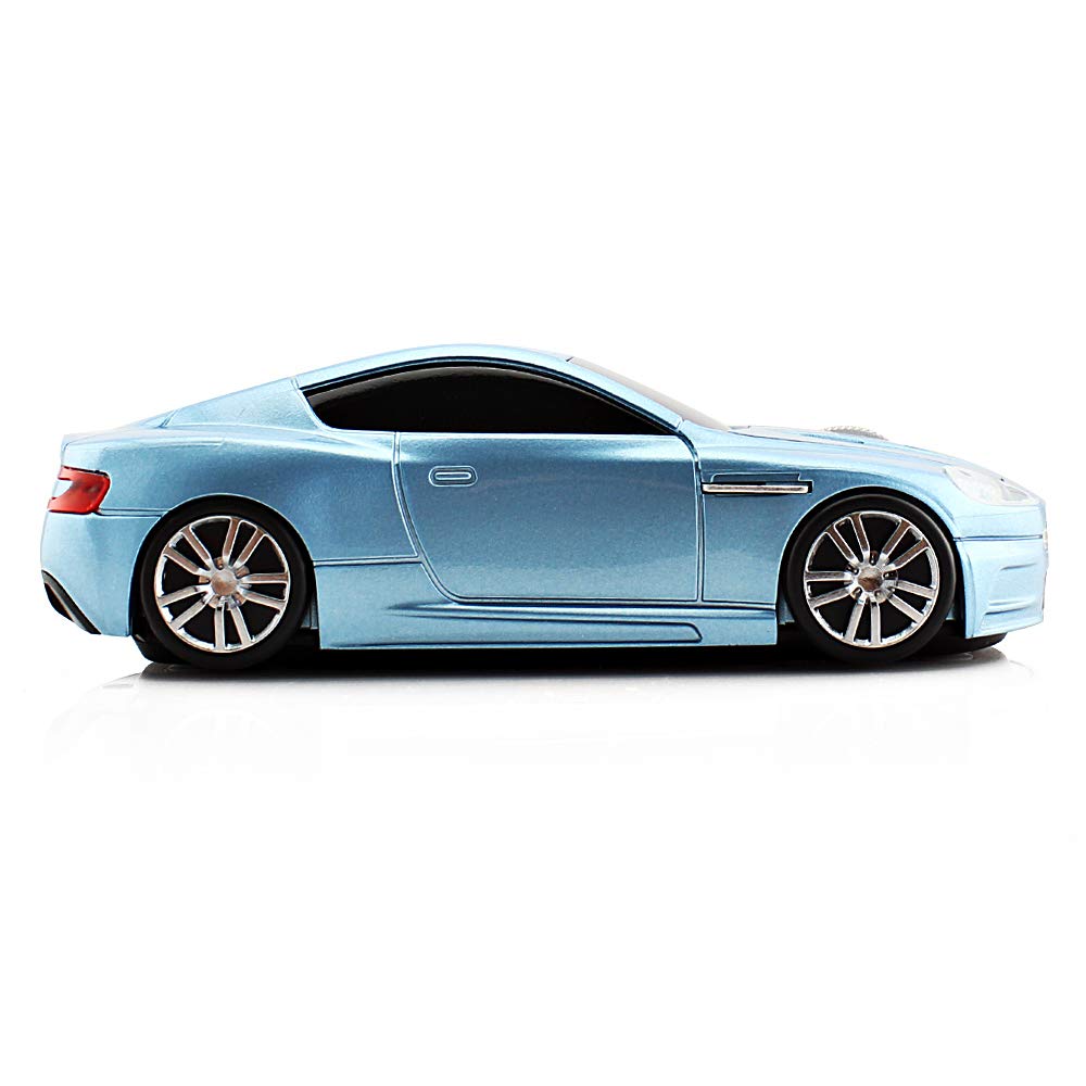 Wireless Gaming Mouse - Sports Car Design with LED Light (Blue) for PC & Laptop - Perfect for Office Work, Gaming & Travel