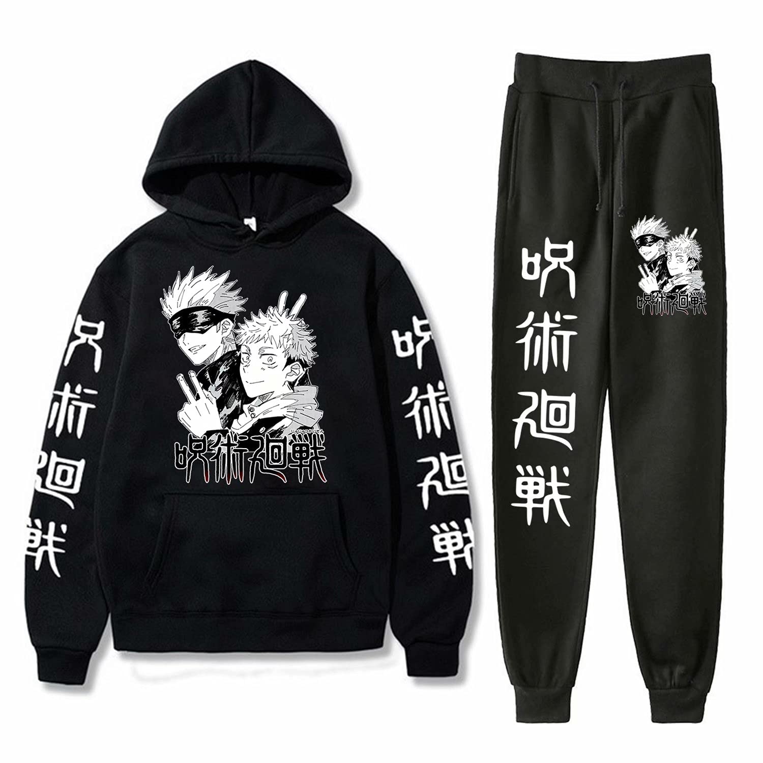 Anime Hoodie & Sweatpants Set - Unisex Warm Cosplay Outfit for Men & Women | Perfect for Anime Conventions, Casual Wear & Gifts