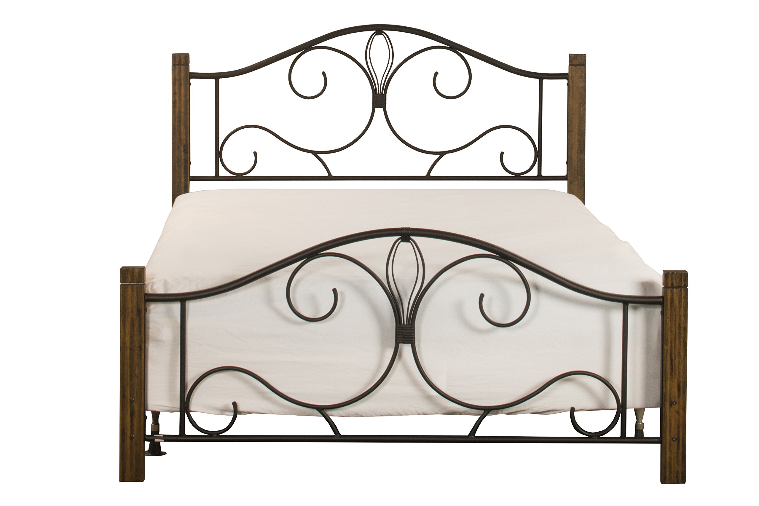 Hillsdale Destin Queen Size Bed Frame - Textured Black Metal Platform Bed - Perfect for Modern Bedrooms & Guest Rooms