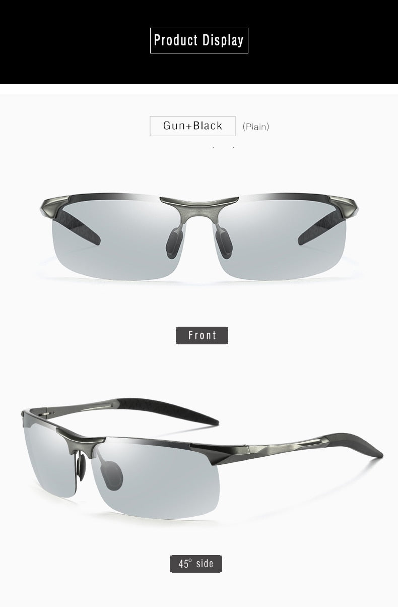 Aidien Unisex Full Rim Rectangle Aluminum Magnesium Reading Glasses & Sunglasses B8177 - Lightweight Eyewear for Reading, Driving, and Outdoor Activities