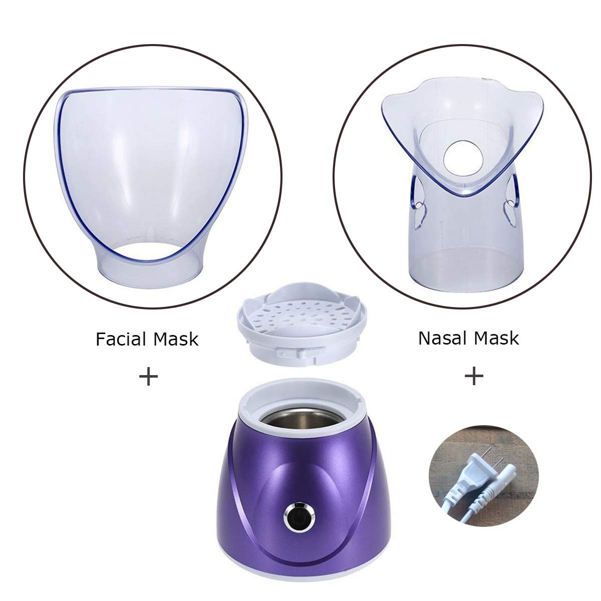 Hann Professional Facial Steamer - Warm Mist Humidifier & Sinus Steam Inhaler for Home Spa, Includes Stainless Steel Skin Kit & Cotton Towel (Purple) | Perfect for Deep Cleansing, Hydration & Sinus Relief