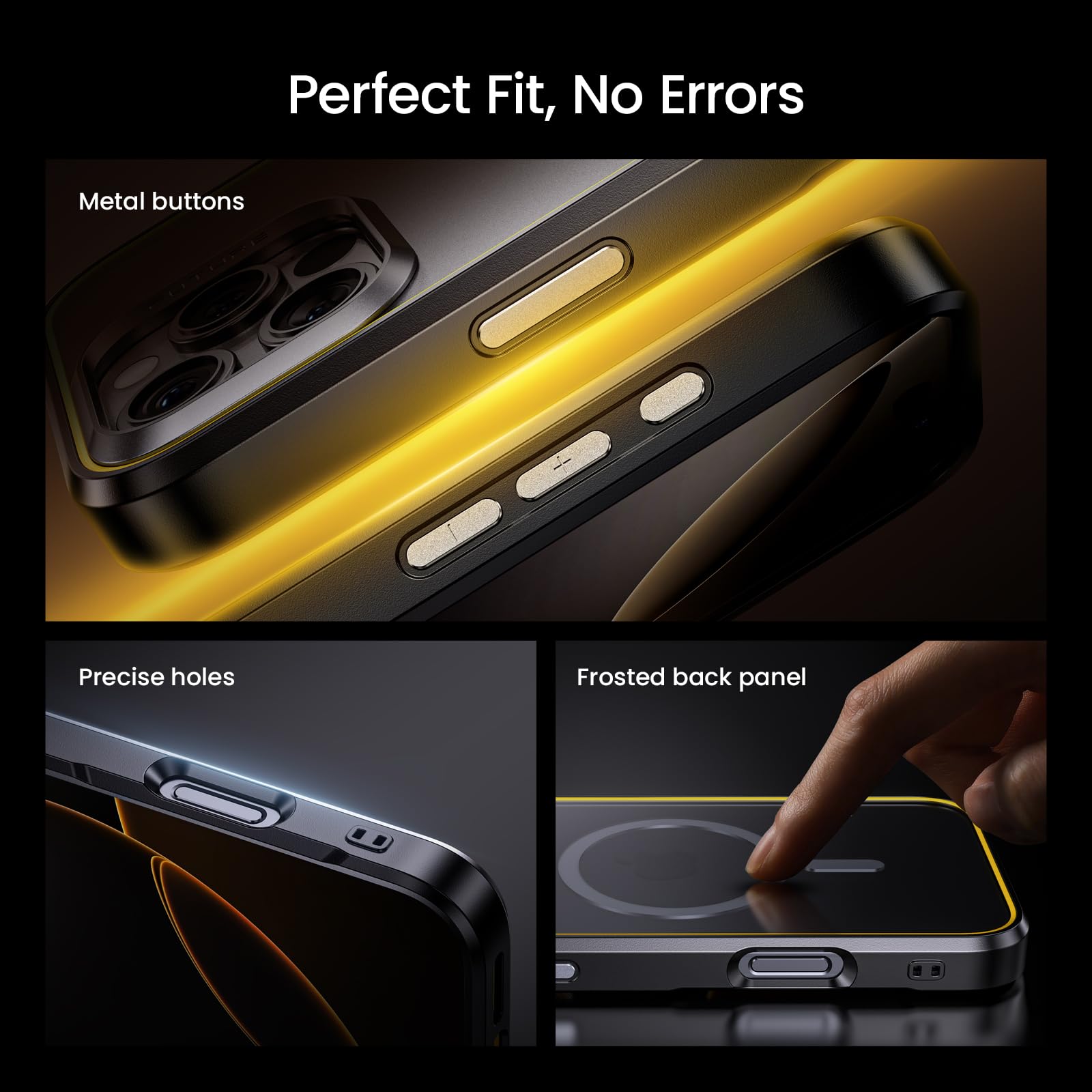 AOHI Magnetic Shockproof iPhone 16 Pro Max Case with MagSafe - Military Grade Drop Protection Slim Fit 6.9-Inch Phone Cover (Black) | Perfect for Outdoor Adventures, Work & Daily Protection