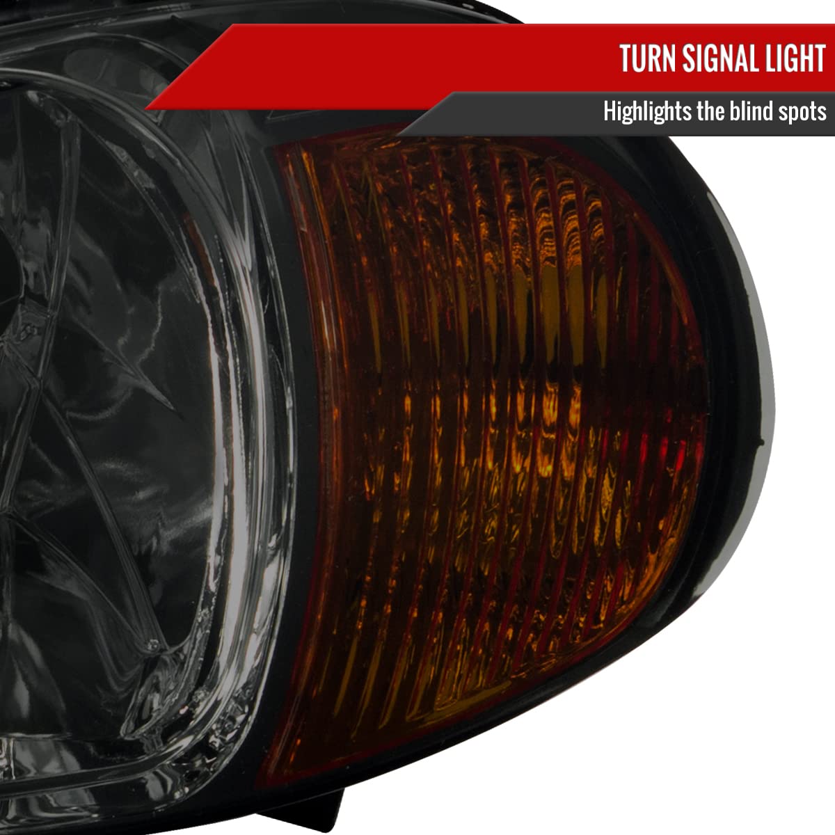 93-97 Honda Del Sol Smoke Headlights Pair - Left & Right Replacement Lamps for Enhanced Night Visibility & Style | Perfect for Upgrades, Restorations & Custom Builds