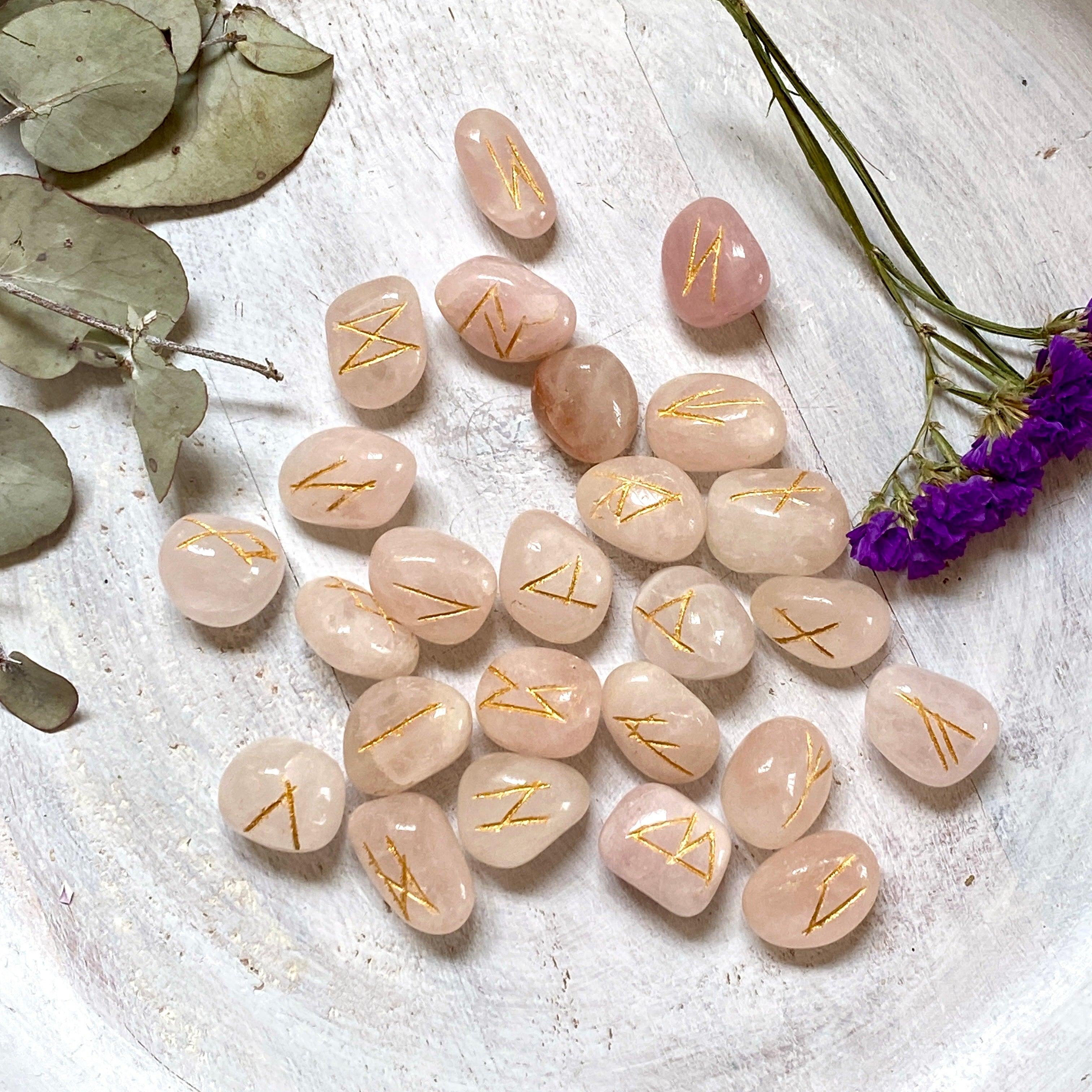 24 Pack Runes Set - Norse Viking Divination Stones for Meditation, Spiritual Guidance & Home Decor - Perfect for Pagan Rituals, Wiccan Altars & Gift Giving