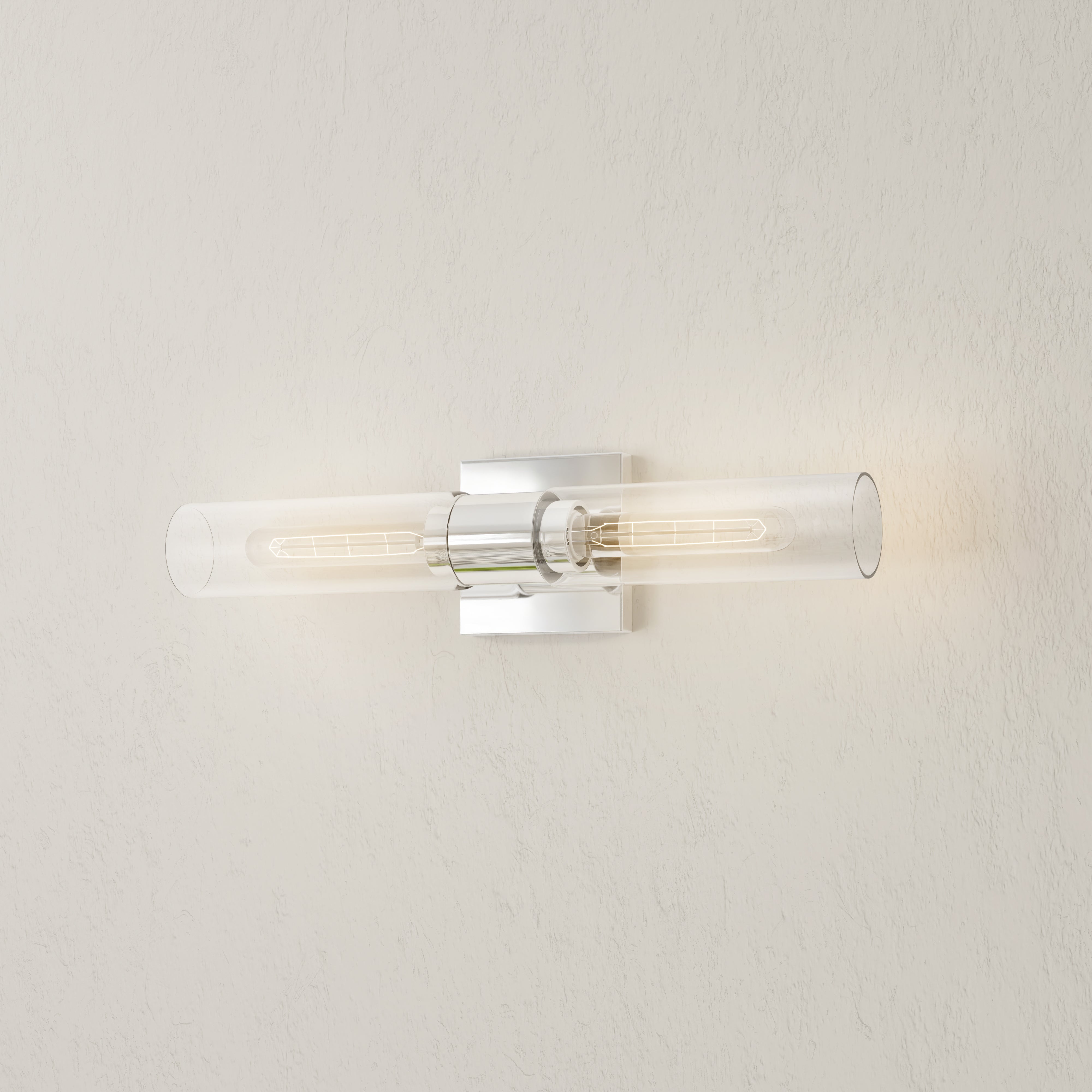 Clarion Collection 2-Light Clear Glass Bathroom Vanity Wall Sconce - Perfect for Bathroom, Powder Room, and Dressing Area Lighting