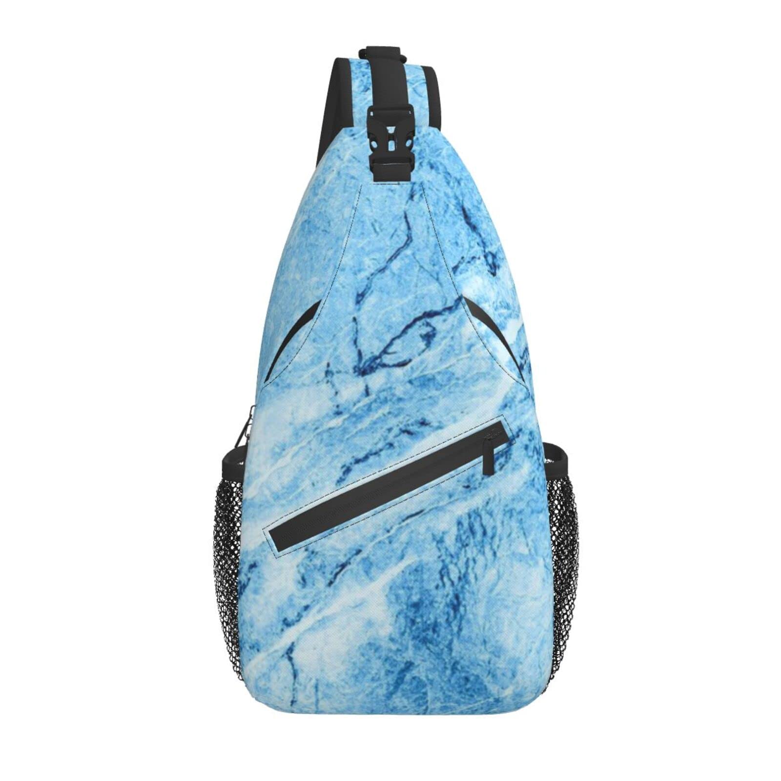 Blue Marble Crossbody Chest Bag - Waterproof Travel Hiking Daypack for Men & Women - Perfect for Outdoor Adventures, Commuting and Daily Use