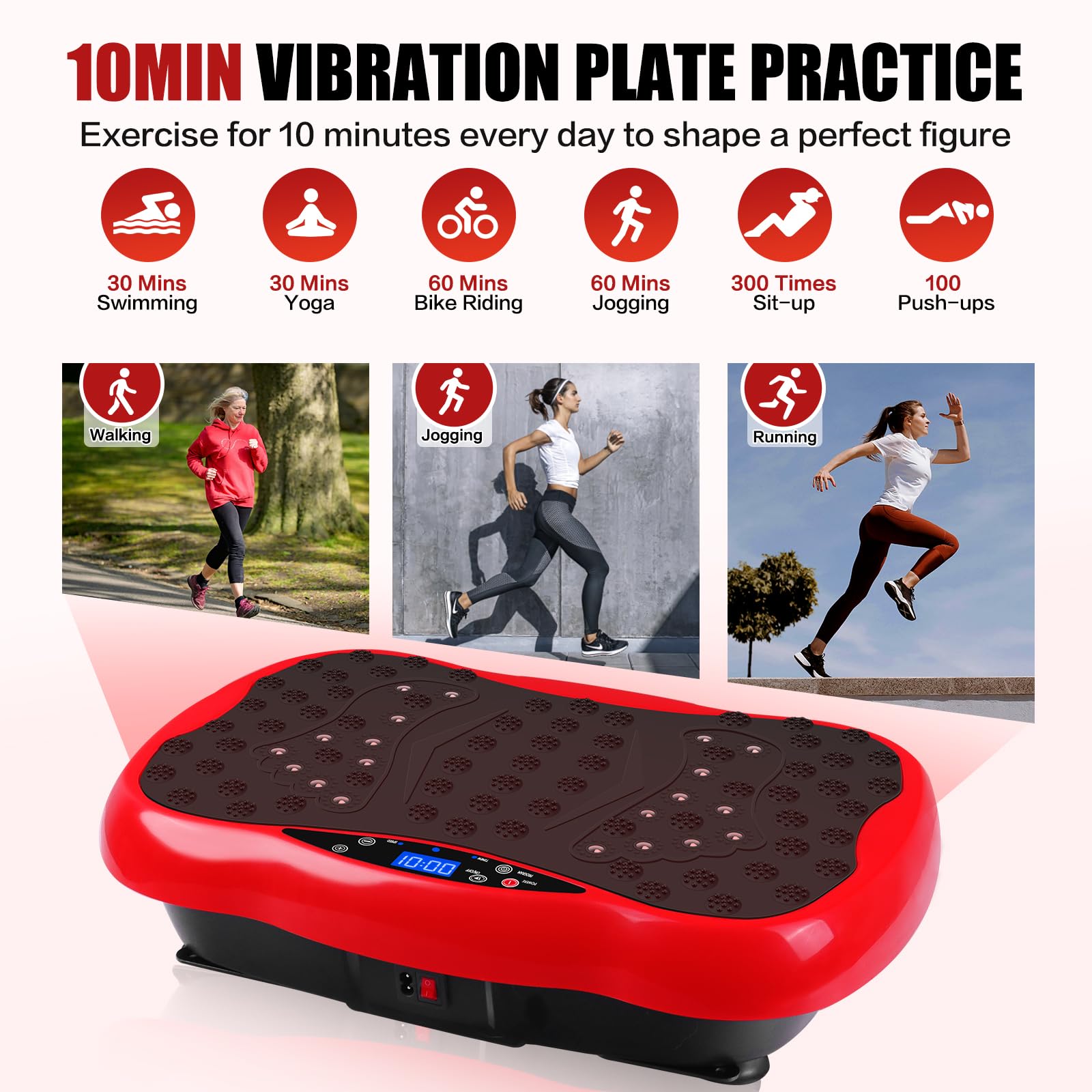 **Full Body Vibration Plate Exercise Machine for Weight Loss & Home Fitness – Portable Vibration Platform with Resistance Bands & Remote – Lymphatic Drainage & Muscle Recovery – Perfect for Home Gym, Workouts & Relaxation**