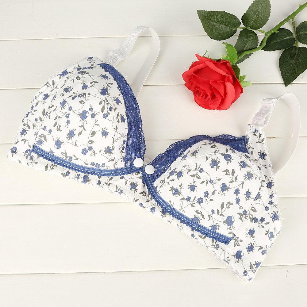 **Comfortable Cotton Nursing Bra with Lace Trim - Easy Open Button for Breastfeeding & Maternity Sleep - Perfect for Pregnant Women & New Moms**    *(Ideal for breastfeeding, maternity comfort, and postpartum recovery)*