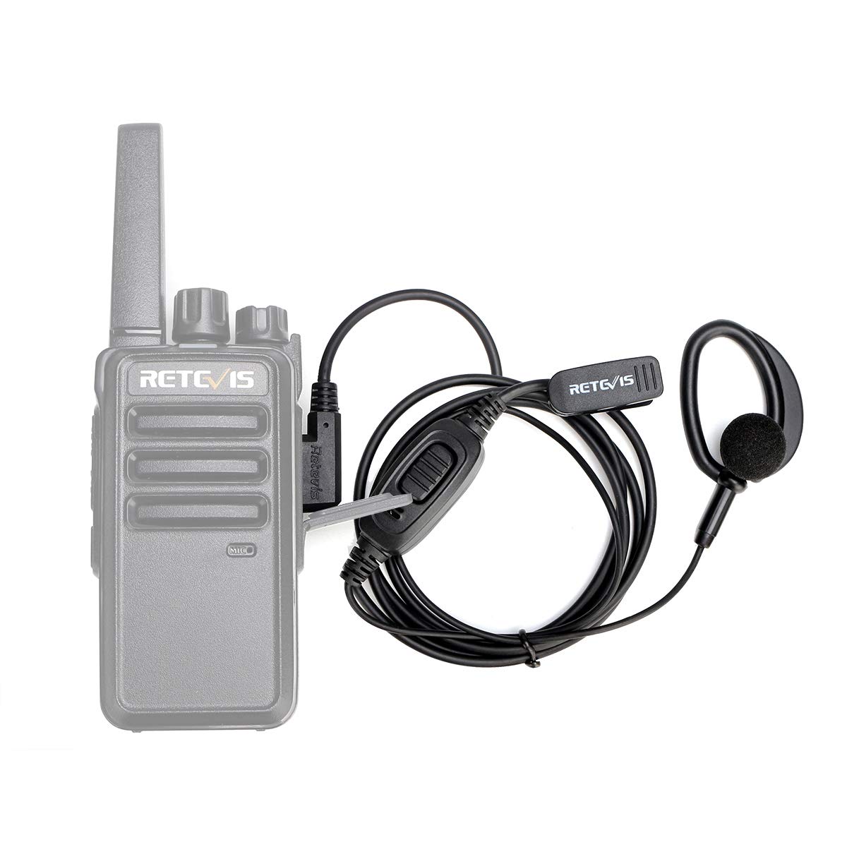 Retevis RT68 Walkie Talkie Headset with Microphone - 10 Pack, Soft Earhook & 2 Pin Connector - Compatible with RT22, RT68, RT21, H-777, RT27, RT17, NR10, Kenwood, SAMCOM, PXTON 2-Way Radios - Ideal for Security, Construction, Warehouse & Event Staff Communication