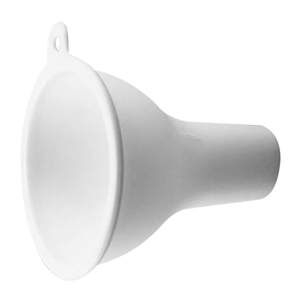 Premium Food Grade Silicone Wide Mouth Funnel - Flexible Kitchen Funnel for Canning, Condiments & Liquids - Durable Squeeze Bottle & Jar Filler for Home, Restaurant & Commercial Use - Perfect for Sauces, Oils, Honey & DIY Projects (White)