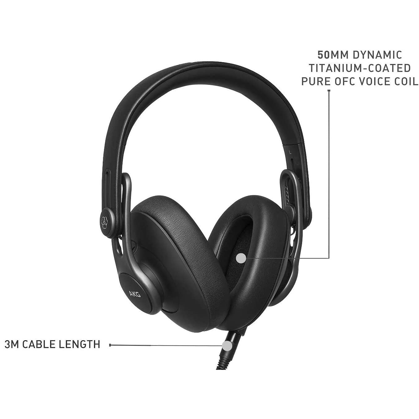 AKG K371 Professional Studio Headphones - Closed-Back Over-Ear Foldable Design with Detachable Cable | Includes Blucoil 6ft 3.5mm Extension & Slappa HardBody PRO Case | Perfect for Music Production, Podcasting, Gaming & Mobile Devices
