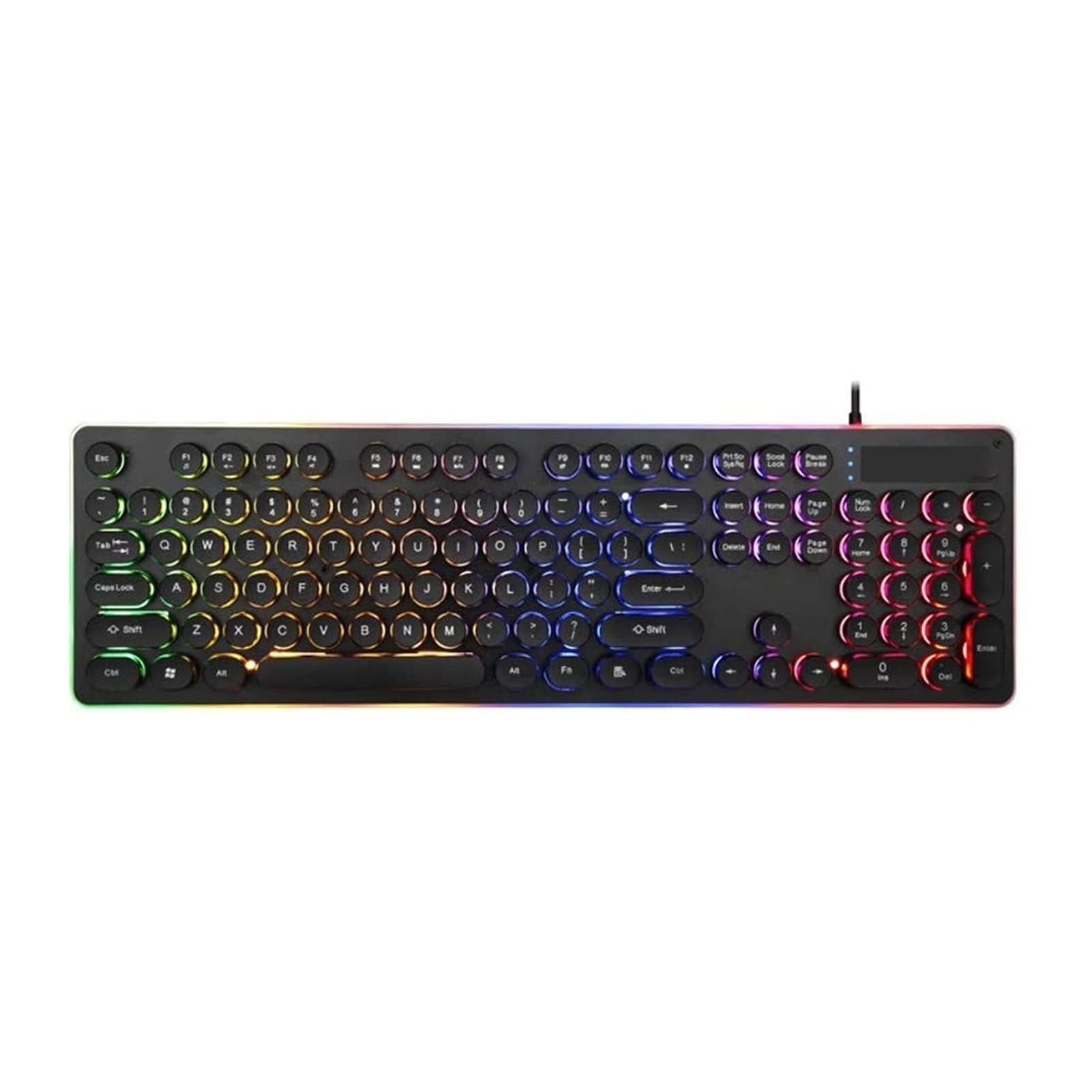 RGB Backlit Mechanical Feel USB Wired Gaming Keyboard - Large Size Multimedia Keyboard for PC, Office Work & Prime Gaming | Ergonomic Design for Typing & Gaming Sessions (Multiple Color Options)