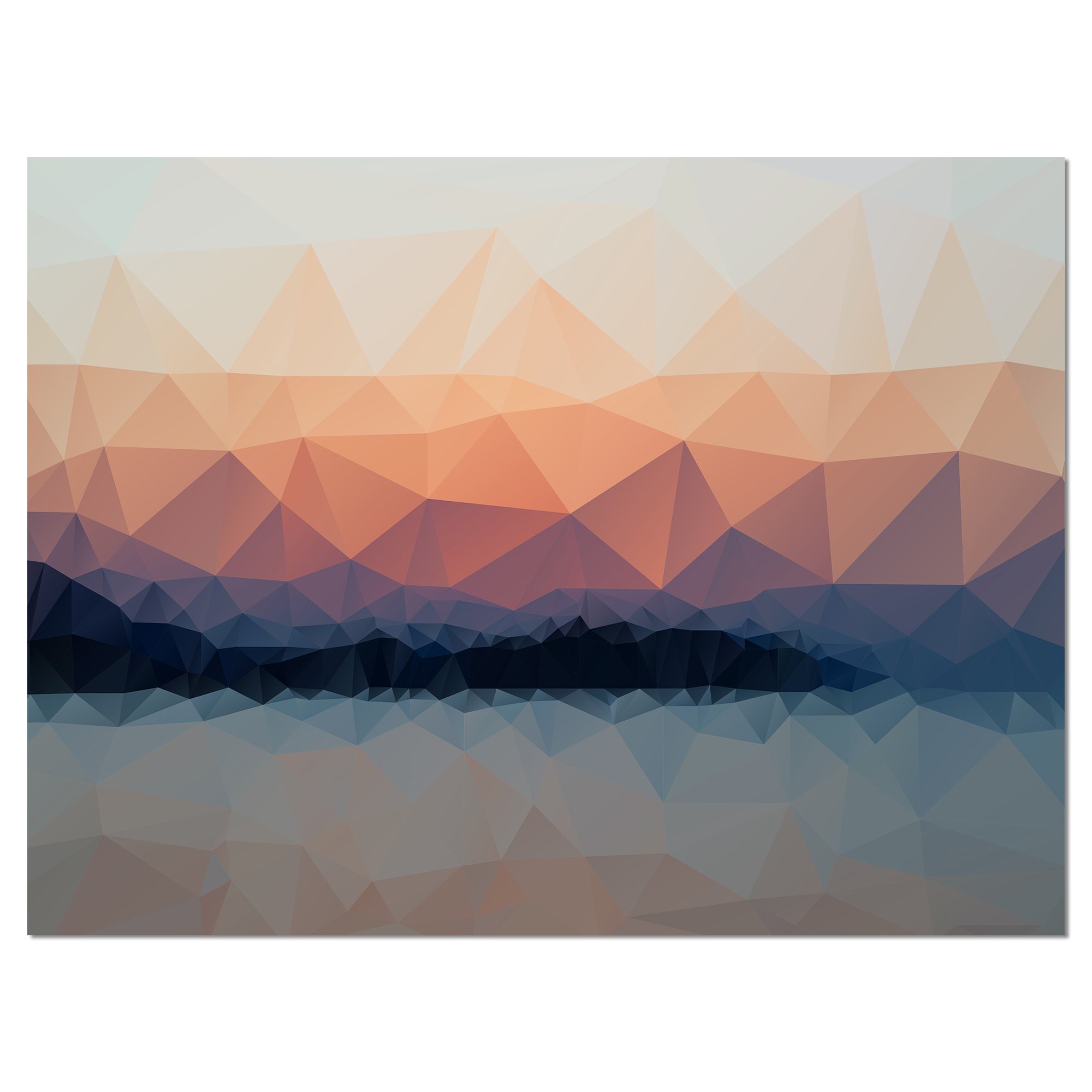 Sky Sea and Beach Abstract Vector View Extra Large Seascape Art Canvas - Modern Coastal Wall Decor for Living Room, Bedroom & Office