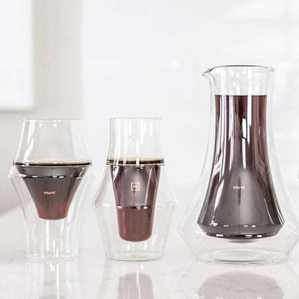 Kruve EQ Insulated Glass Carafe Set - Premium Temperature Control Wine & Water Decanter for Home, Bar & Restaurant Use