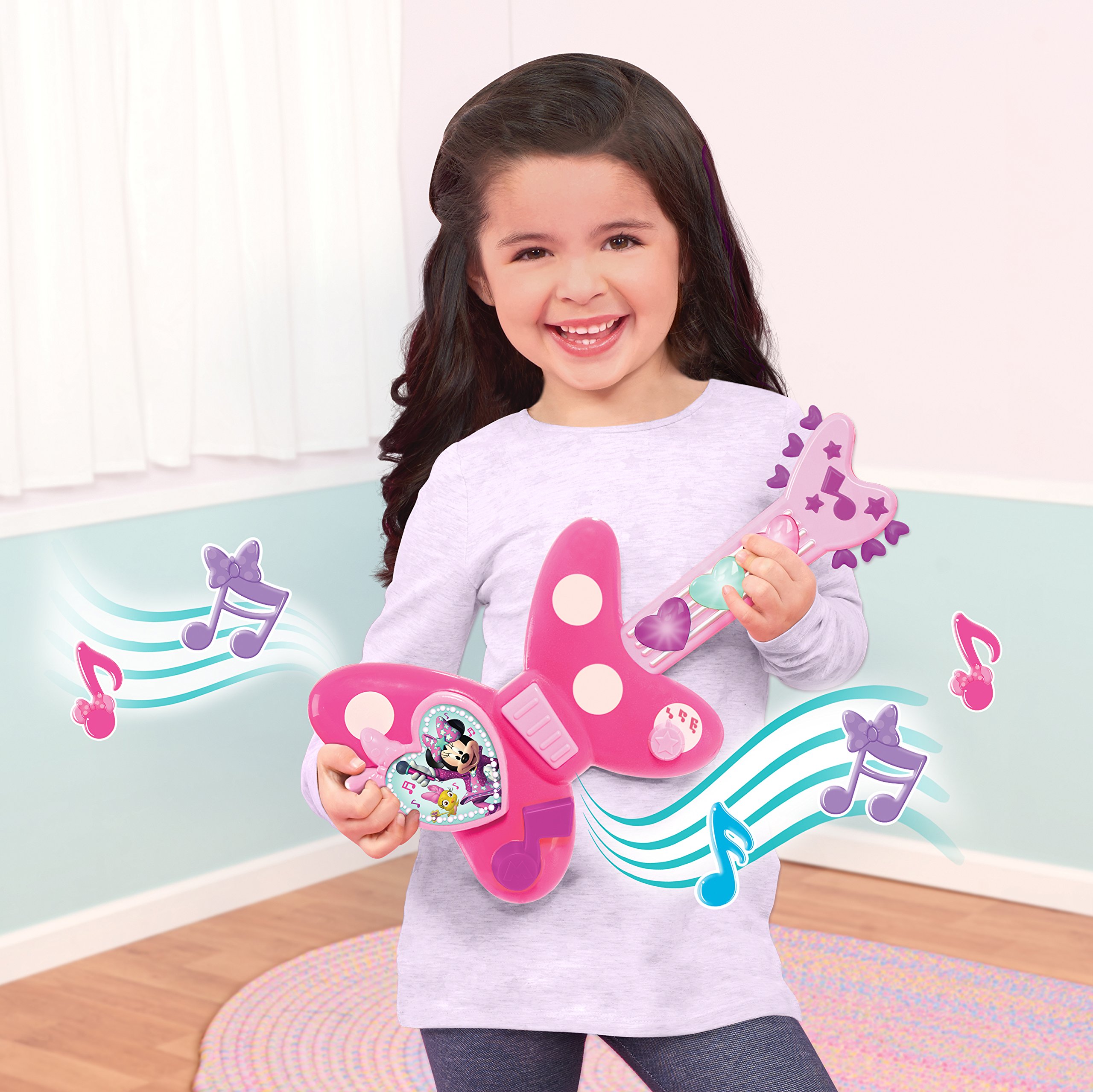 Minnie Mouse Bow-Tique Rockin' Guitar Toy - Officially Licensed Disney Musical Instrument for Girls & Boys Ages 3+ by Just Play - Perfect for Birthday Gifts, Pretend Play & Disney Themed Parties