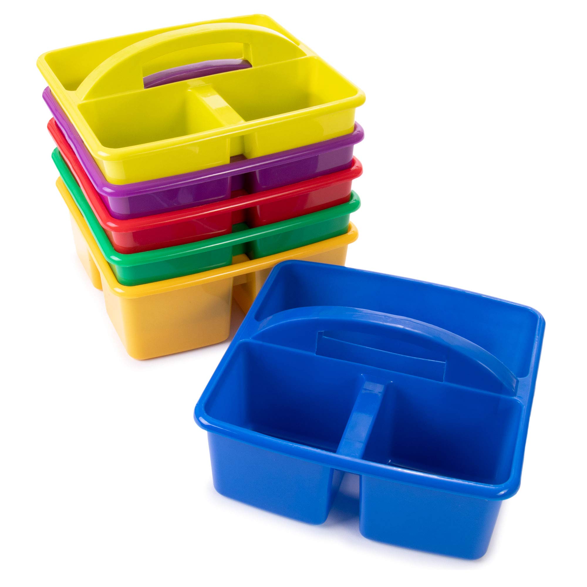 PSS Set of 6 Table Caddies Organizers - Perfect for Home, Classroom, Office & Craft Room Storage | Durable Plastic Desktop Organizer for Pens, Pencils, Supplies