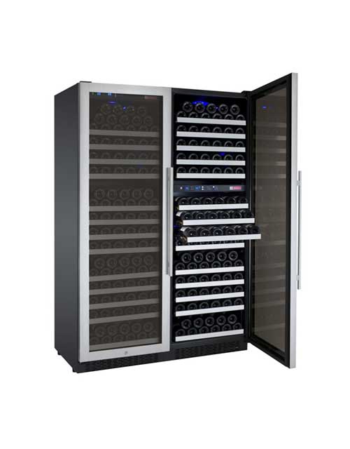 Flexcount 3-Zone 349 Bottle Wine Cooler Refrigerator - Perfect for Home Bars, Restaurants, and Wine Cellars