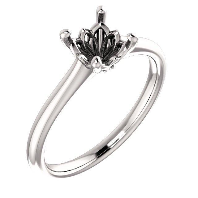 14KT White Gold Solitaire Engagement Ring Setting for Round, Oval, Cushion, Square & Emerald Cut Diamonds - Perfect for Proposals, Weddings & Anniversary Gifts