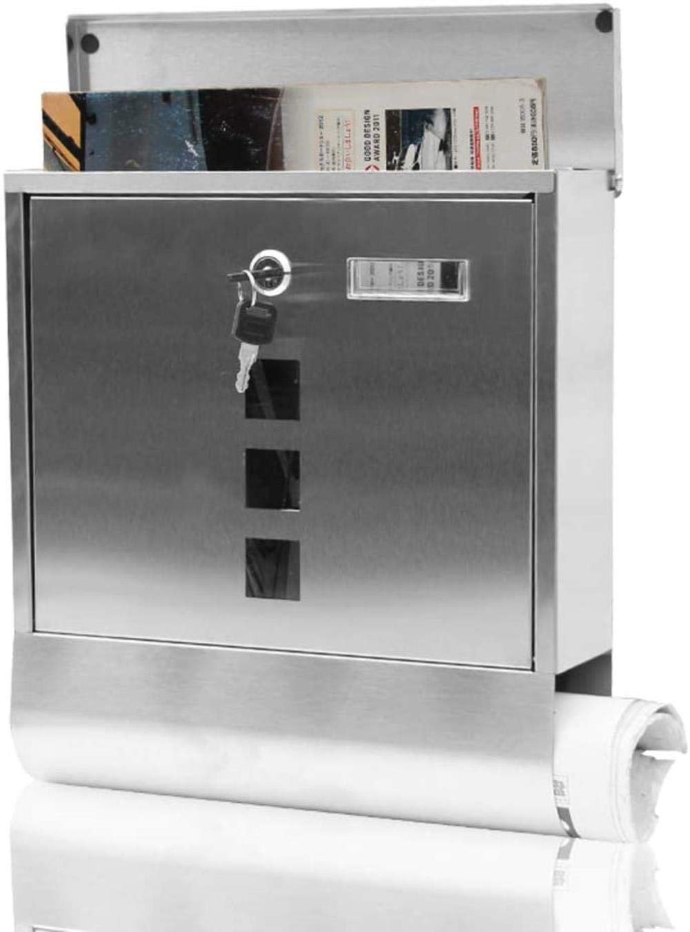 Waterproof Outdoor Wall Mount Mailbox - Letter & Newspaper Box with Lock, Durable Metal Suggestion Box for Home, Office, Apartment (Ideal for Front Door, Garden & Porch)