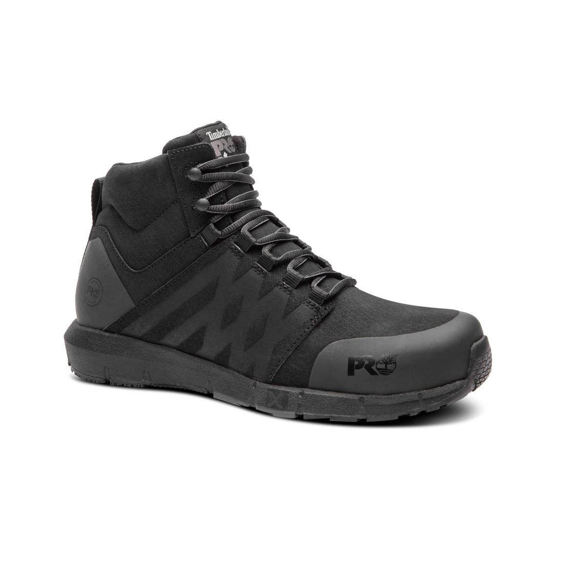 Radius Composite Toe Work Boots for Men - Black Safety Shoes with Slip & Oil Resistant Sole - Ideal for Construction, Warehouse & Industrial Work