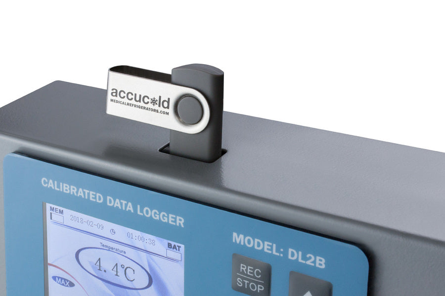 Accucold USB Digital Data Logger (DDL) DL2BKIT - Temperature & Humidity Monitor for Food Storage, Pharmaceuticals & Laboratories - FDA Compliant Cold Chain Monitoring Device