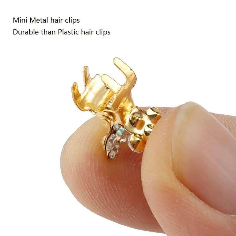 FAMEZA 12-Piece Mini Hair Claw Clips Set - No-Slip Grip, Glitter & Rhinestone Teeth Clips for Women & Girls (Multi-Color) - Perfect for Ponytails, Buns & Everyday Hairstyles