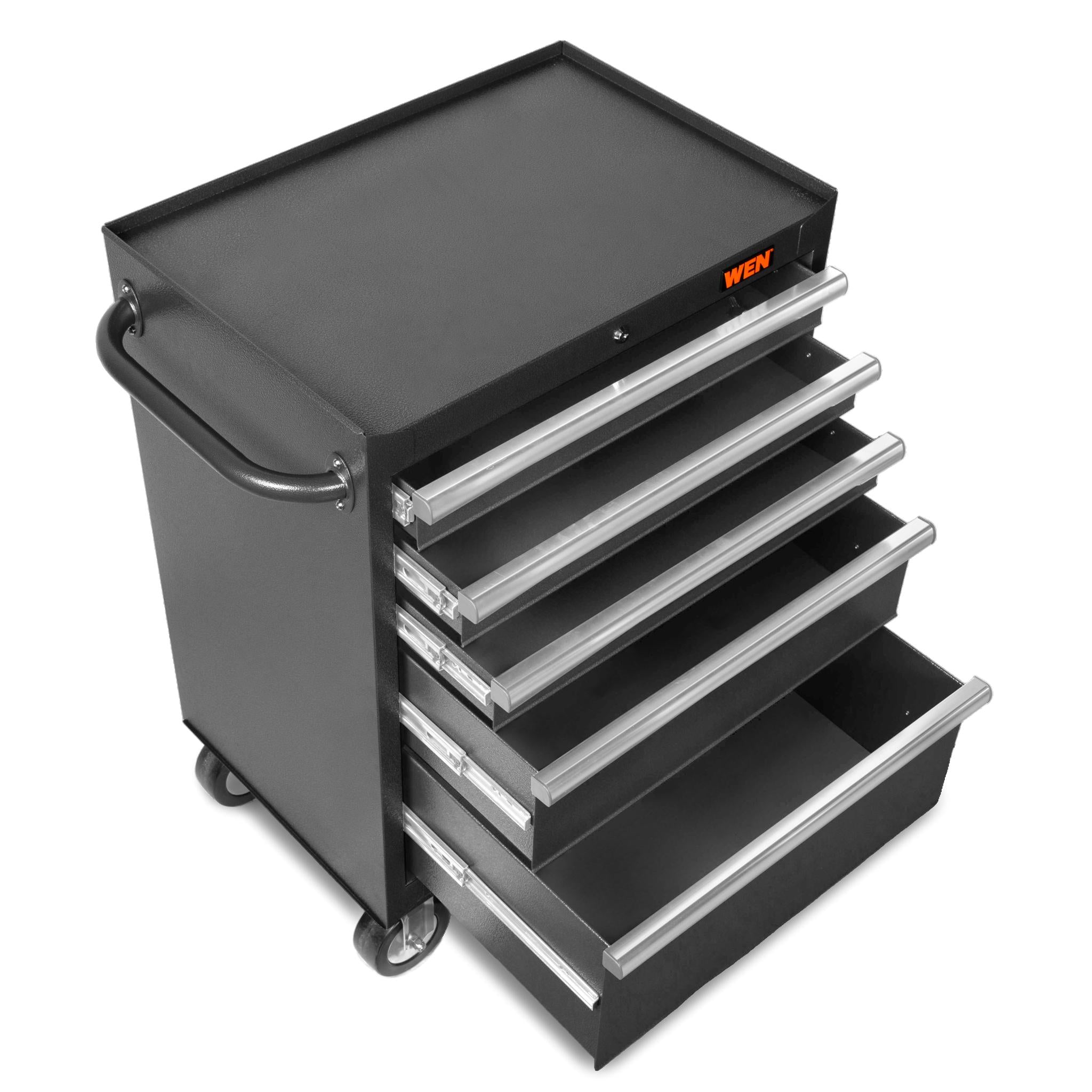 WEN GG262B 27-Inch Heavy Duty Rolling Tool Cabinet | 21-Gauge Powder Coated Steel Construction | Perfect for Garage Organization & Professional Workshops
