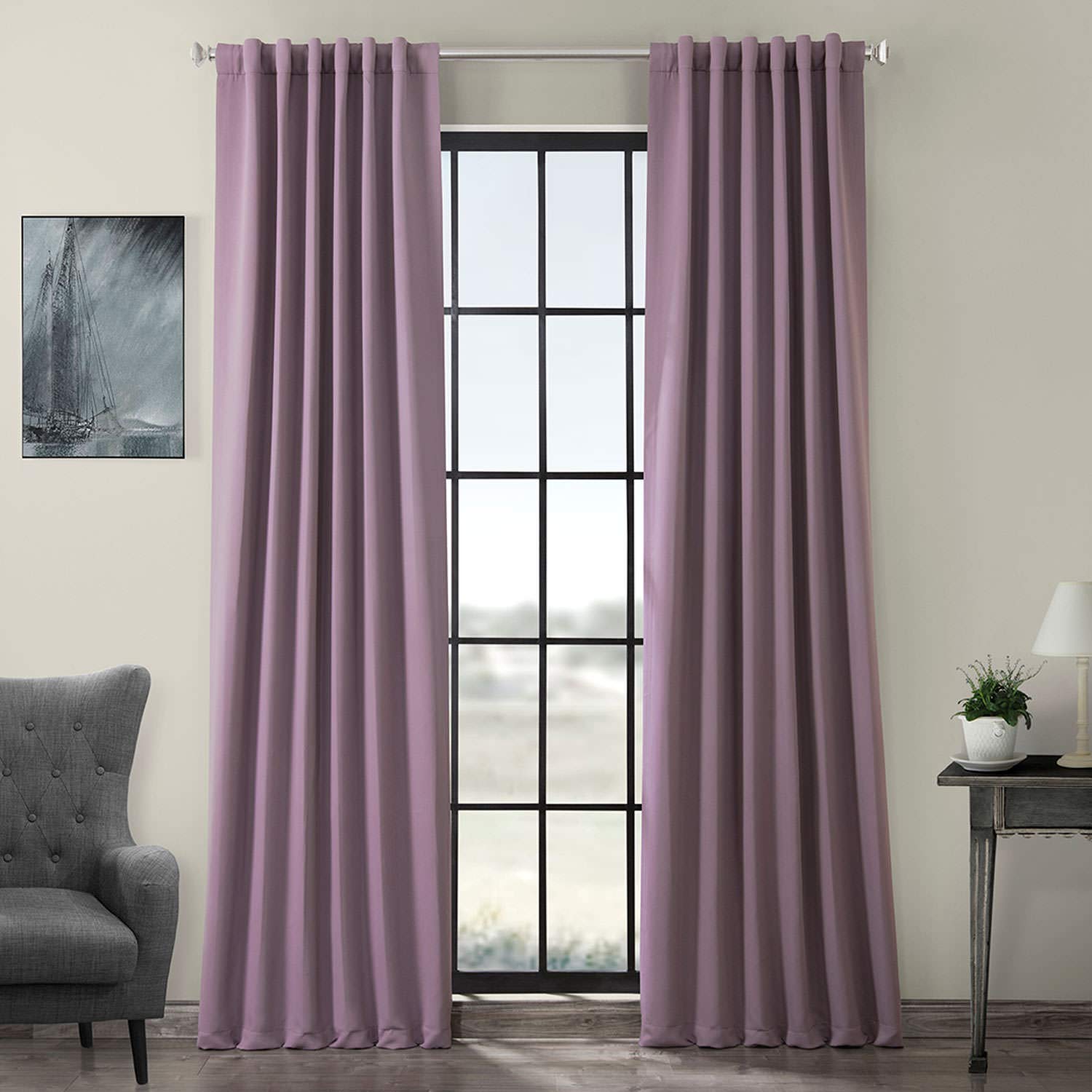 Room Darkening Curtains 120 Inches Long - Blackout Drapes for Bedroom & Living Room (1 Panel, 50x120 Inches) | Purple Rain Color | Perfect for Light Control, Privacy & Home Decor