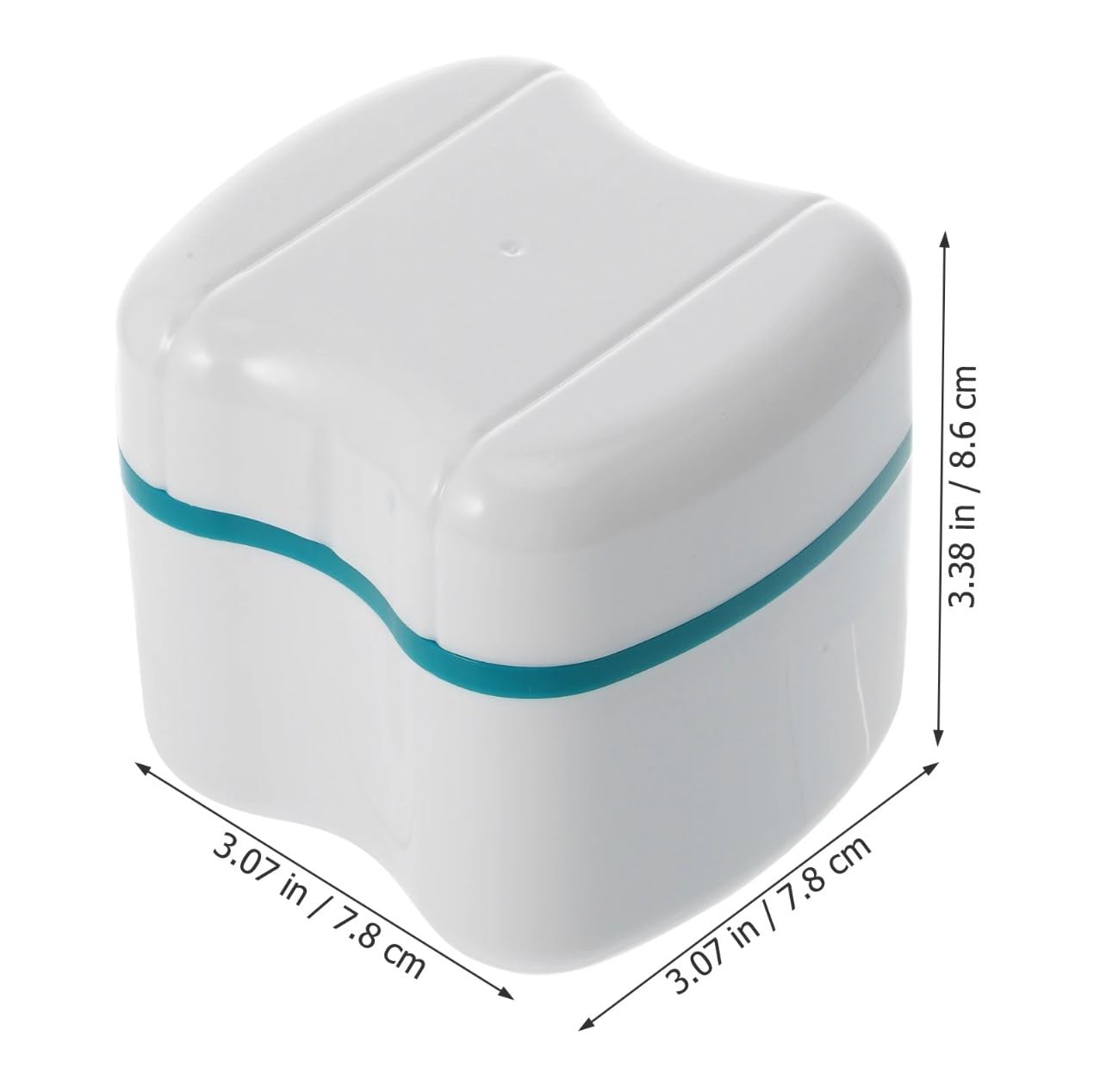 Denture Storage Box with Removable Strainer - Green | Denture Case for Braces, False Teeth & Dental Appliances | Travel & Home Use