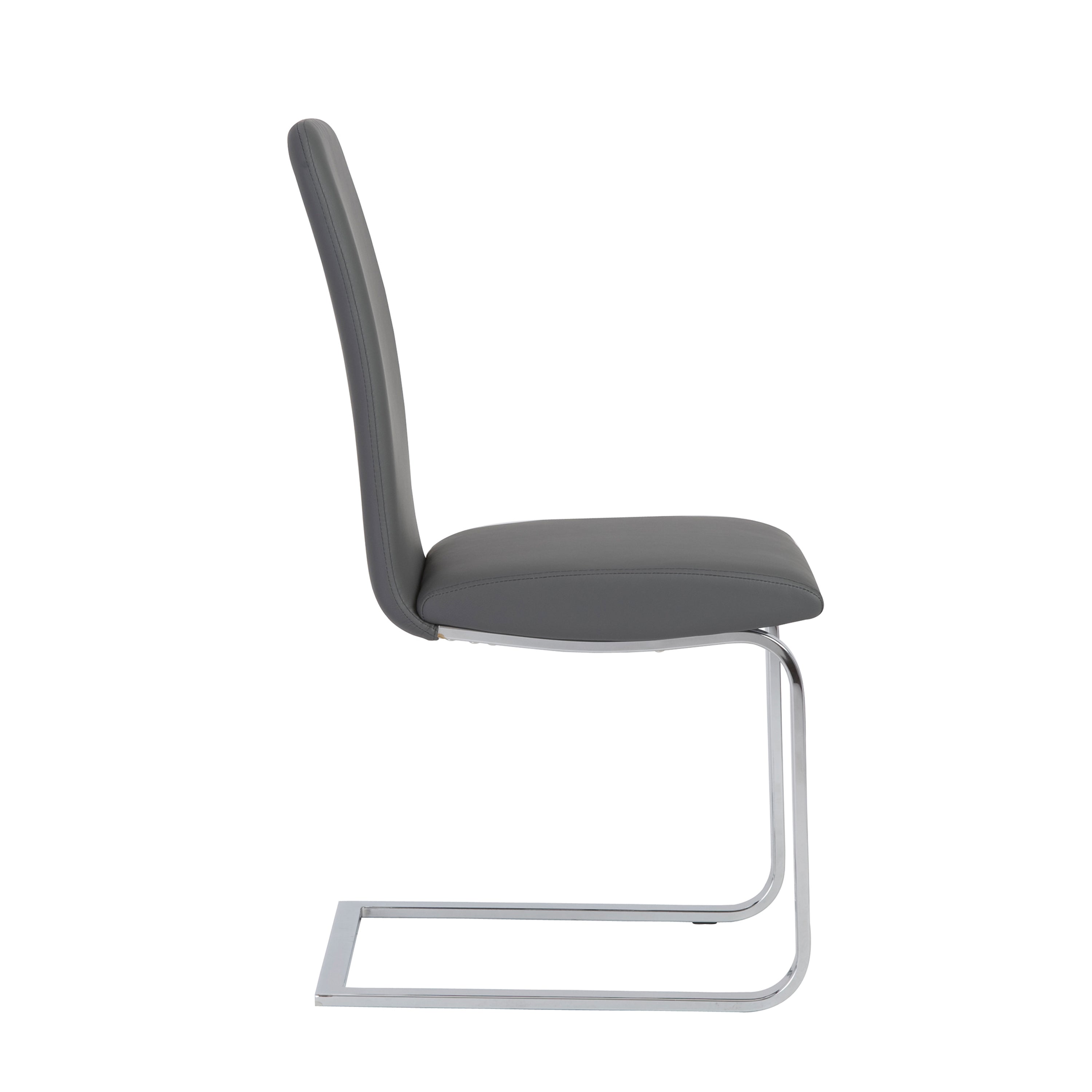 Euro Style Cinzia Modern White Dining Chairs with Chrome Legs - Set of 2, Perfect for Kitchen, Dining Room, and Contemporary Home Decor
