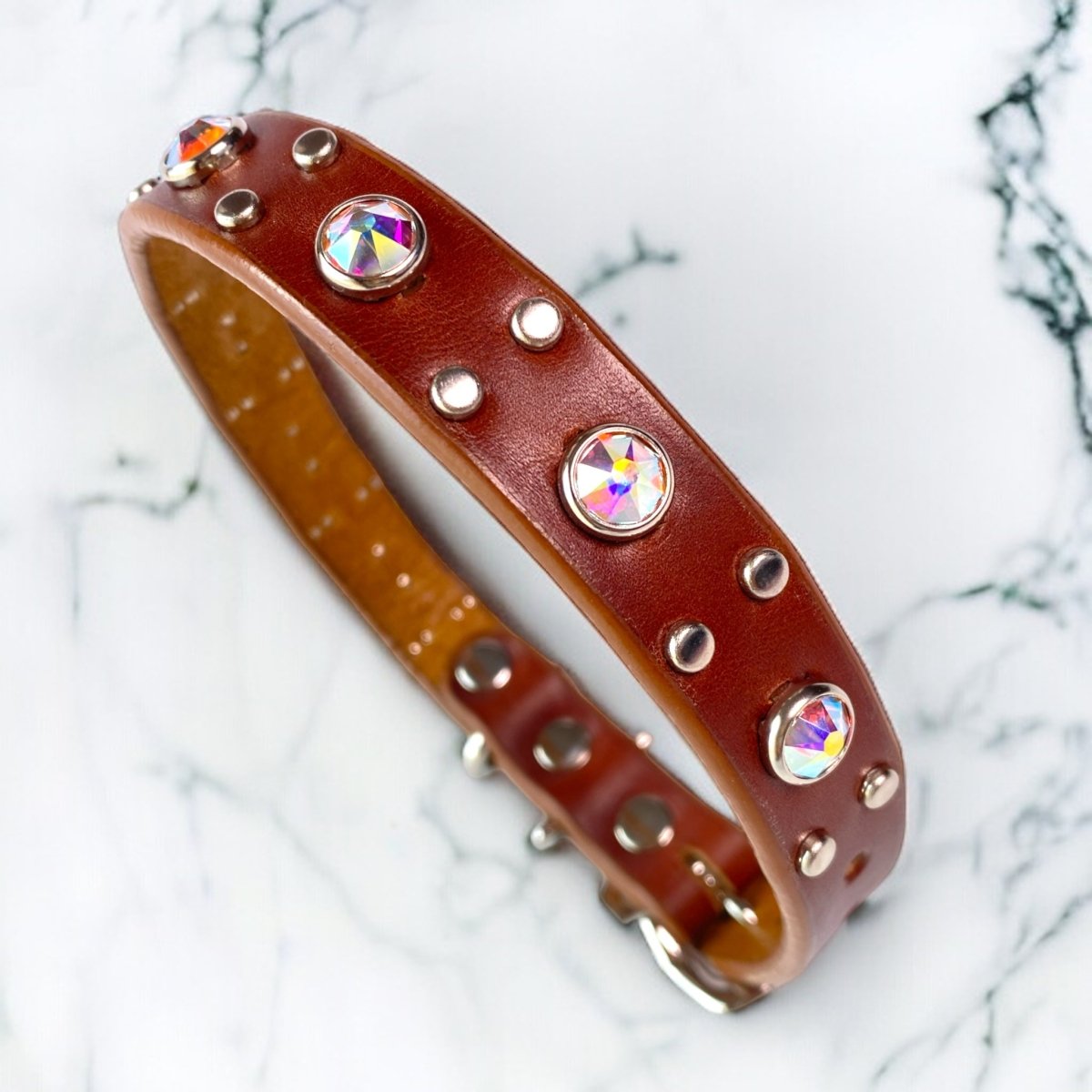 Stylish Designer Leather Dog Collar for Small & Medium Breeds - Gypsy Collection | Perfect for Daily Walks, Training & Fashionable Pet Accessories