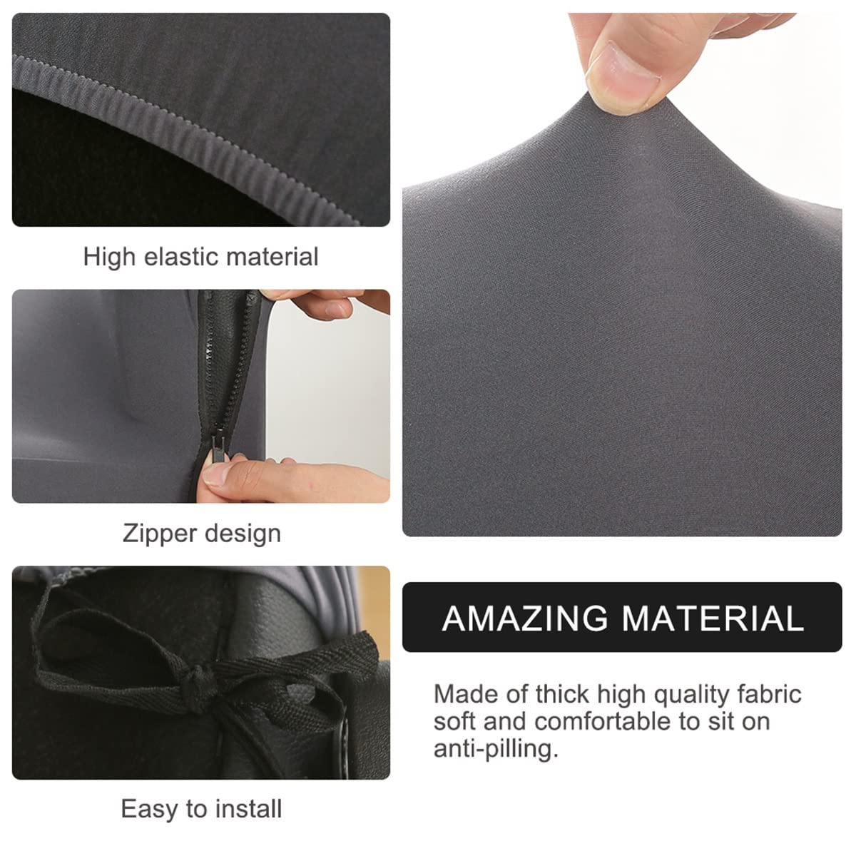 Stretchable Computer Desk Chair Cover - Home Office Chair Slipcover for Executive, Boss & Gaming Chairs - Wine Red Size M - Protects Armrest Chairs (Perfect for Home Office, Gaming Setup & Conference Rooms)