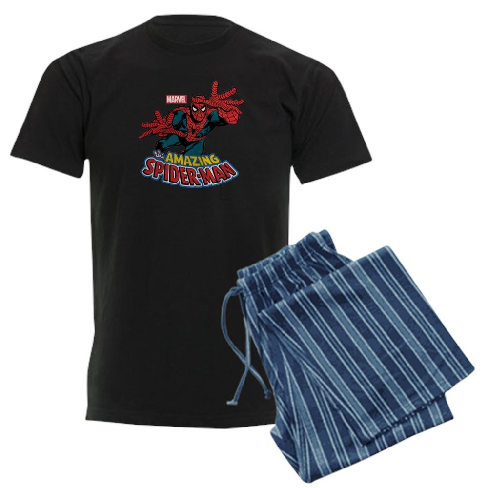 The Amazing Spiderman Men's Dark Pajama Set - Superhero Sleepwear for Marvel Fans | Comfortable Lounge Pajamas for Home & Movie Nights
