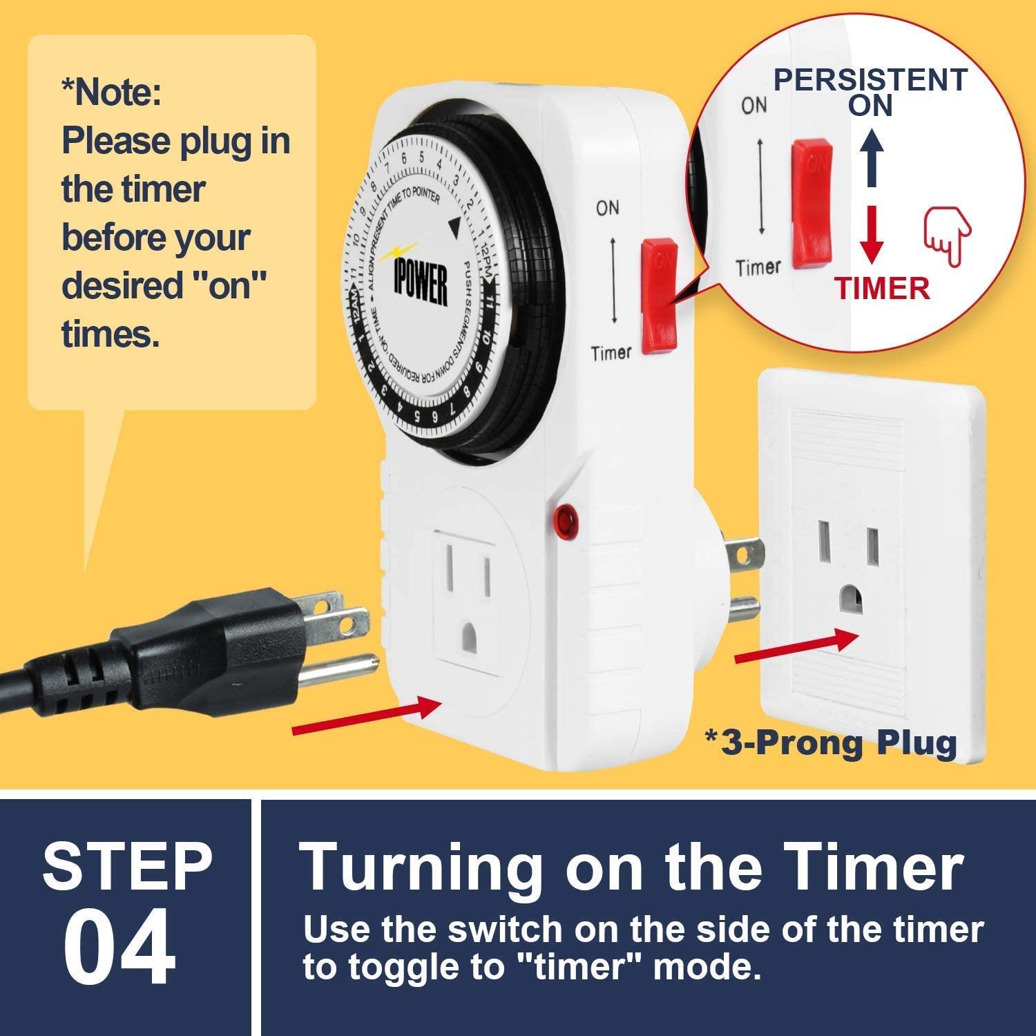 iPower 24-Hour Digital Programmable Outlet Timer - 2 Pack White Plug-in Timer for Aquarium Lights, Christmas Decorations & Indoor Appliances - 1725W/0.5HP Heavy Duty - Perfect for Holiday Lighting, Fish Tank Automation & Energy Saving