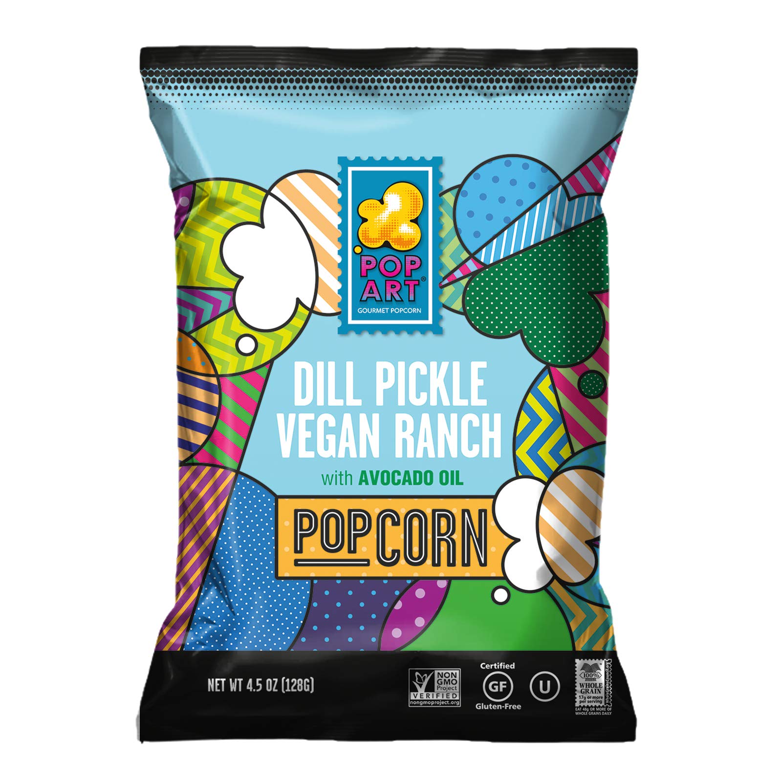 Gourmet Vegan Popcorn Snacks - Dill Pickle Ranch Flavor with Avocado Oil | Gluten Free, Non-GMO | Healthy Movie Night Snacks for Adults & Kids | 9 Pack of 4.5 oz Bags | Perfect for Parties, Office Snacks & Family Movie Nights