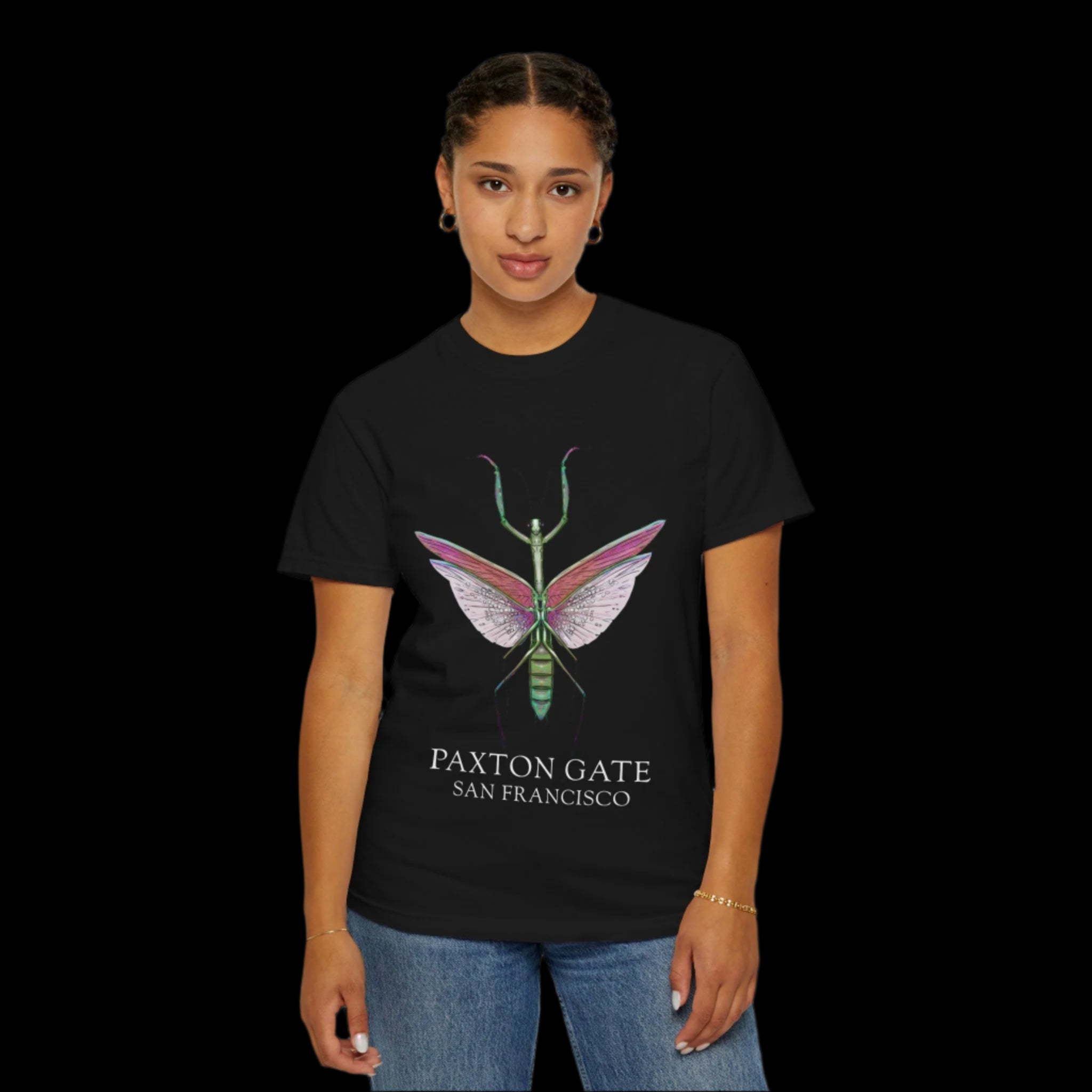 Unisex Paxton Gate Mantis Graphic Tee by Kris Struble - Stylish Insect Print T-Shirt for Nature Lovers & Unique Fashion