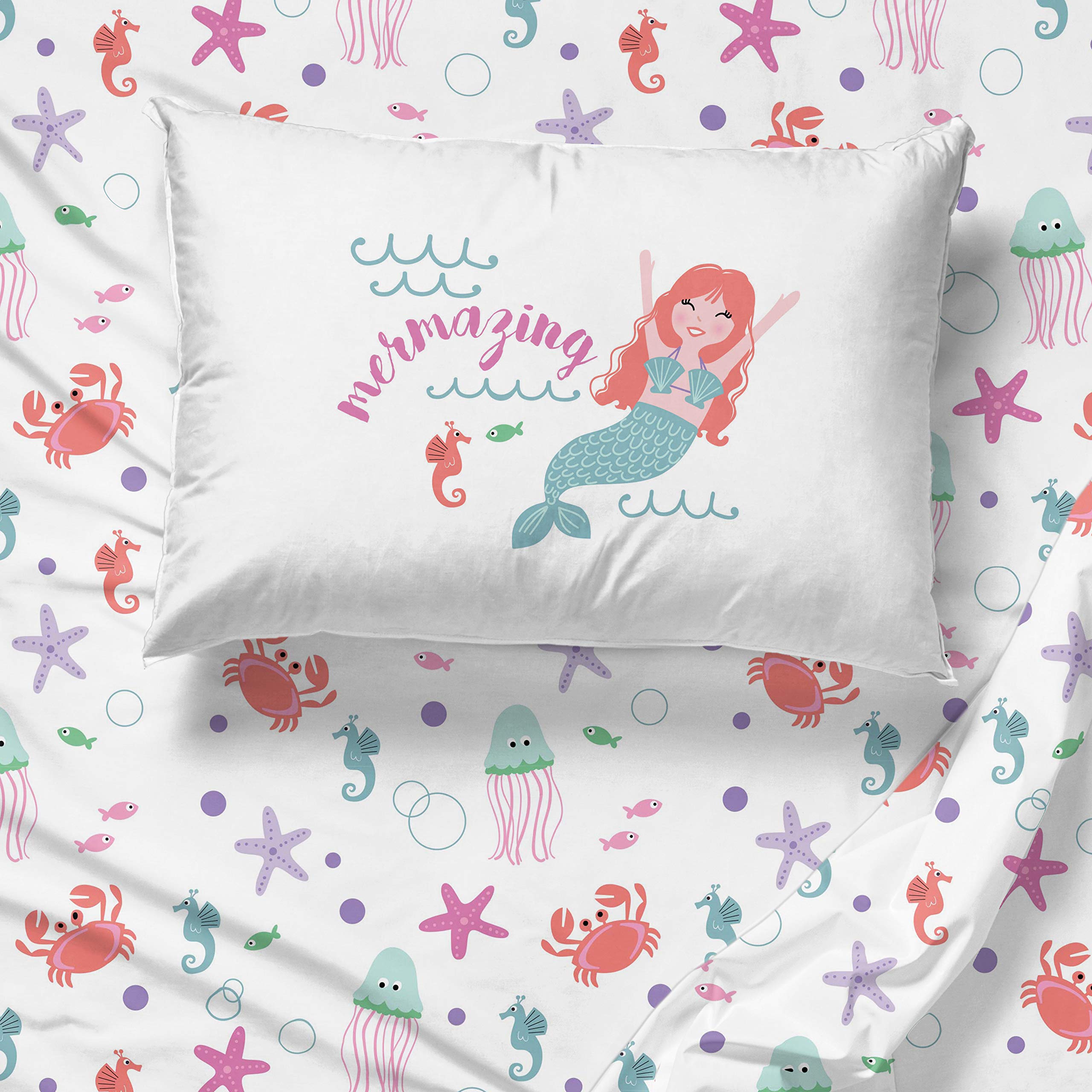 Jay Franco Trend Collector Mermaizing Twin Sheet Set - 3 Piece Super Soft Microfiber Bedding for Kids | Fade Resistant & Cozy | Perfect for Children's Bedrooms, Sleepovers & Themed Decor