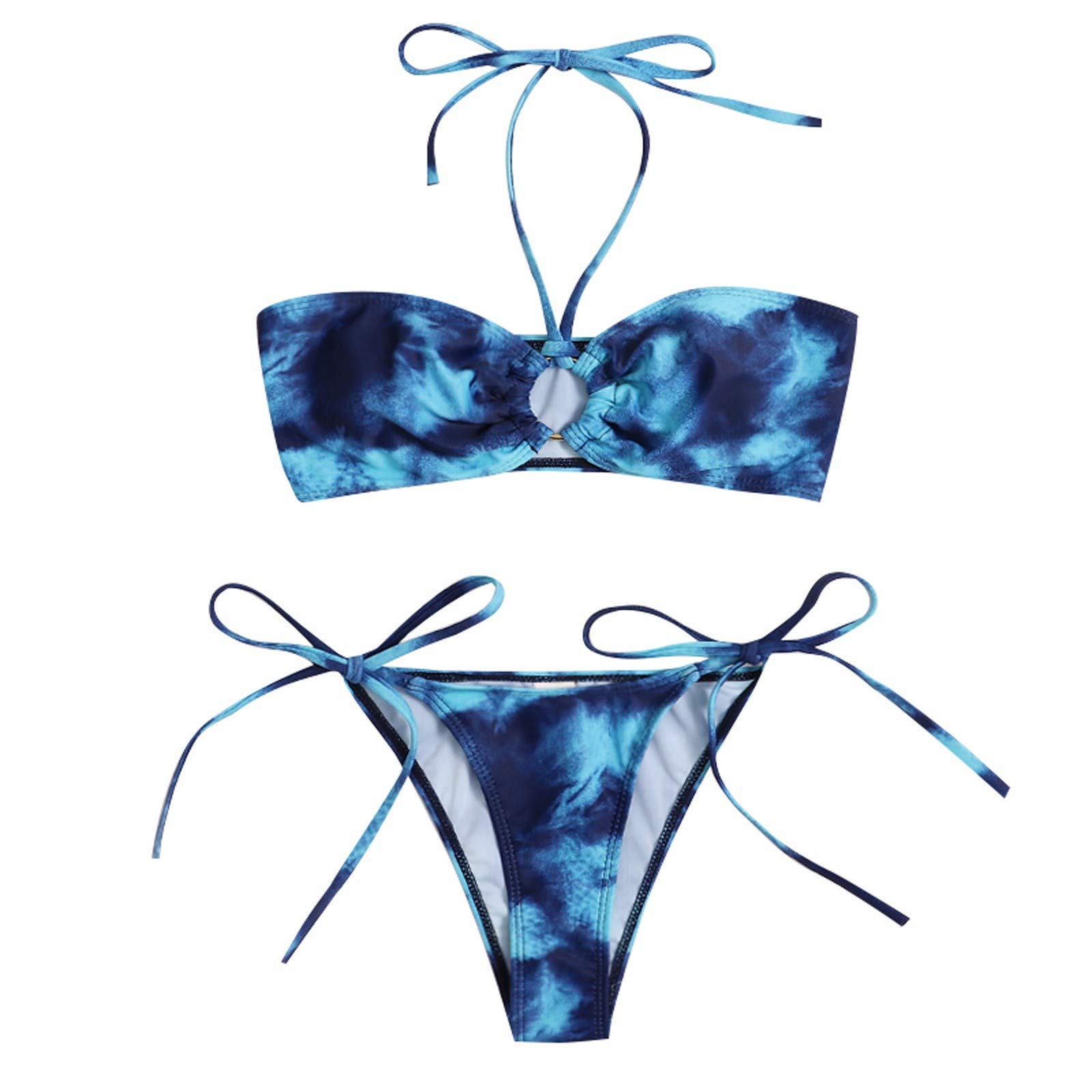 Tie-Dye Bikini Set for Women - Split Print Swimwear for Beach & Pool